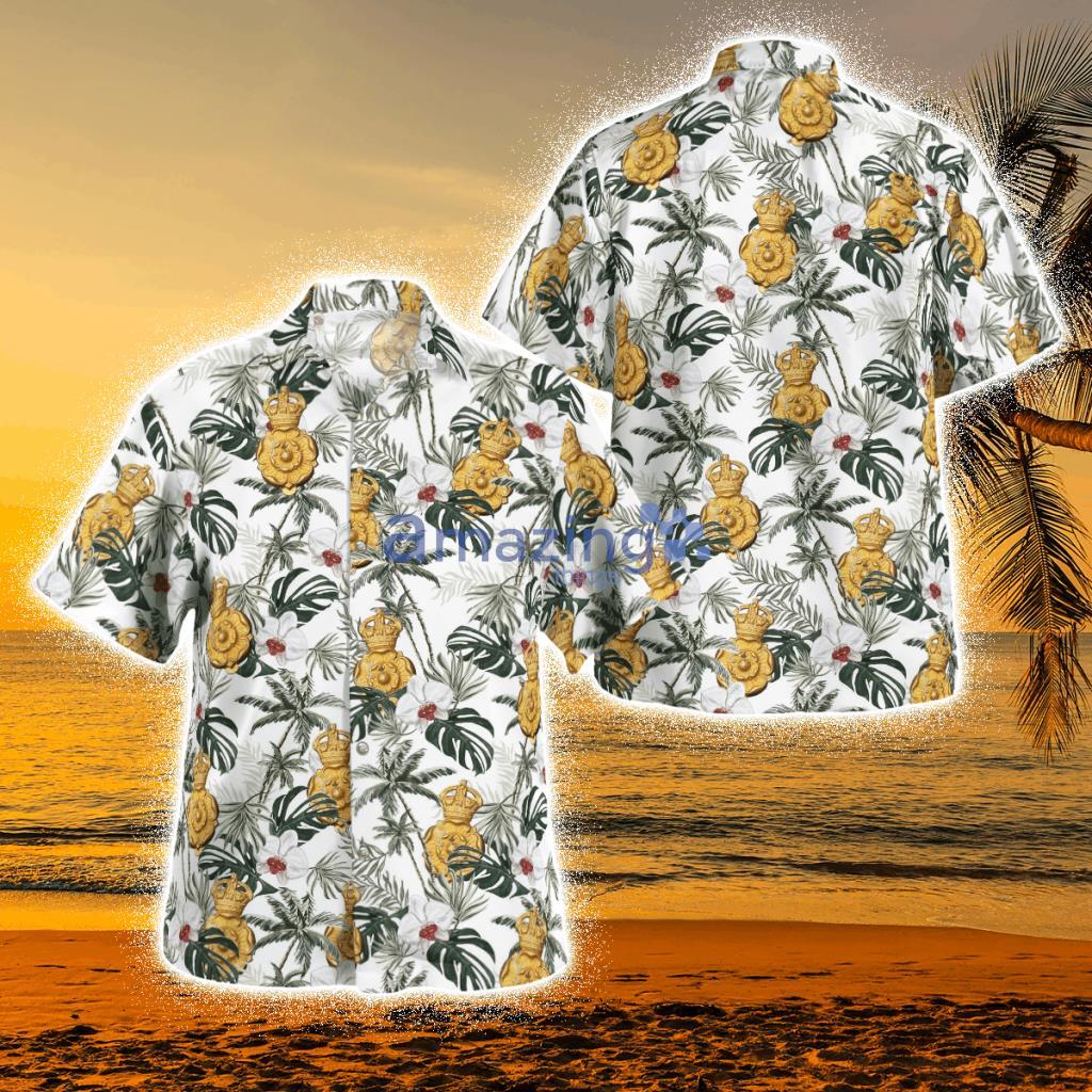 British Army Queen's Own Yorkshire Dragoons Tropical Hawaiian Shirt Product Photo 1
