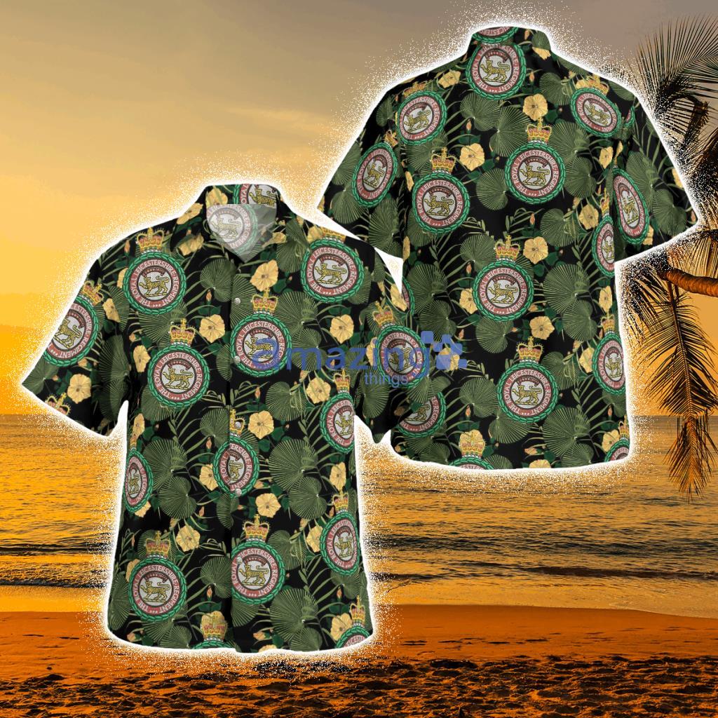 British Army Royal Leicestershire Regiment Tropical Hawaiian Shirt Product Photo 1