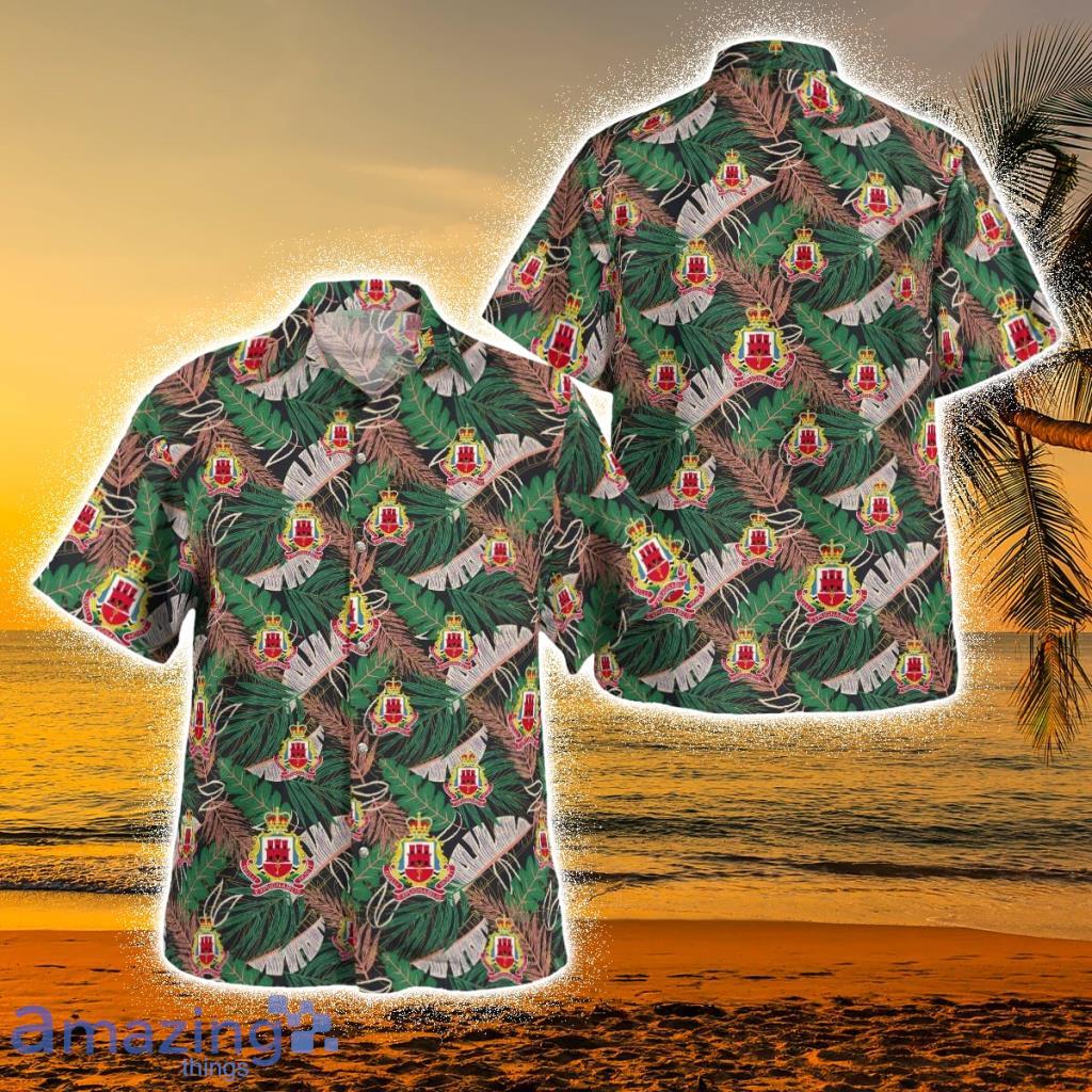 British Army The Royal Gibraltar Regiment Tropical Hawaiian Shirt Nlmp2510bg02 Product Photo 1