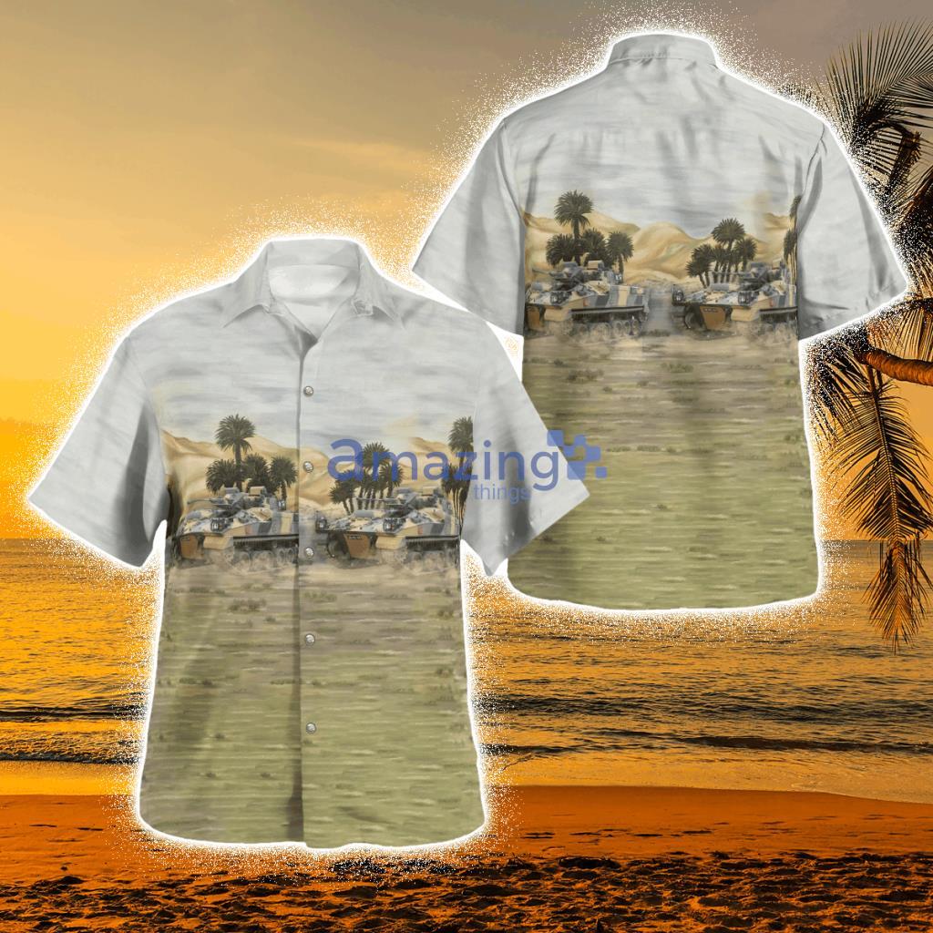 British Army Warrior Armoured Fighting Vehicle Tropical Hawaiian Shirt Product Photo 1