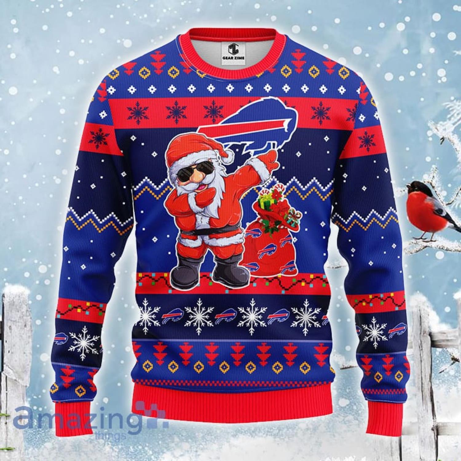 NFL Fans Buffalo Bills Dabbing Santa Claus Logo Ugly Christmas Sweater For  Men And Women - Freedomdesign