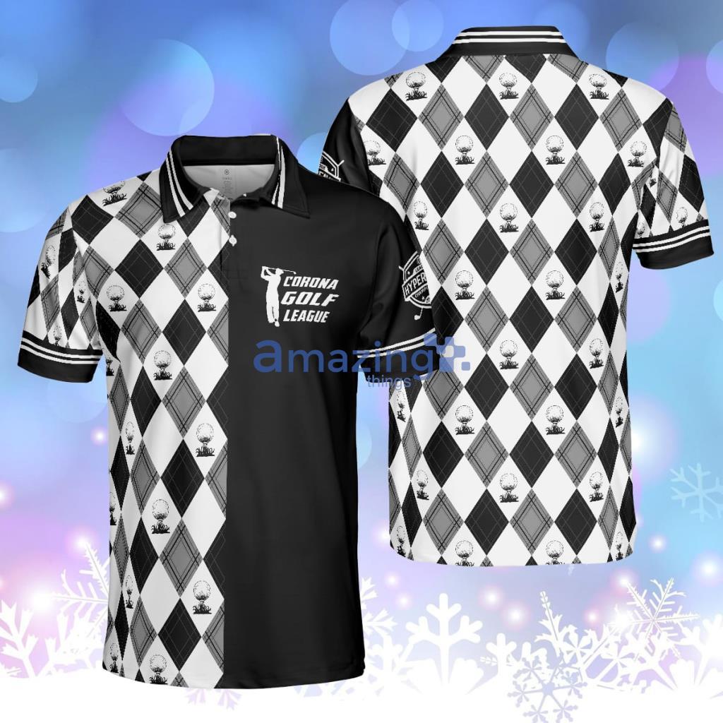C-Golf League Personalizeder Personalized Polo Shirt, Argyle Pattern Polo Shirt Product Photo 1