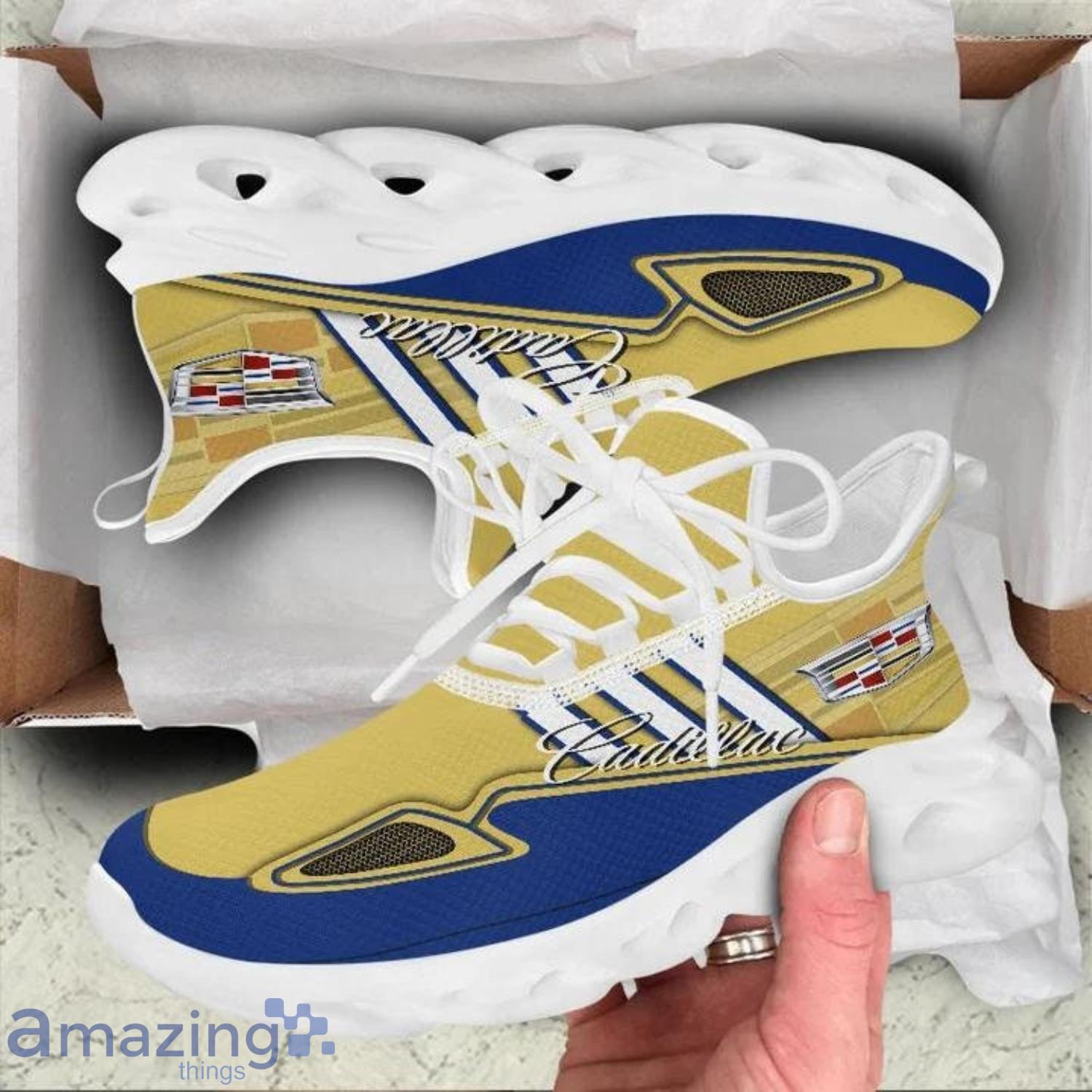 Cadillac Max Soul Shoes Running Sneakers For Cadillac Car Lovers White Striped image Cadillac Max Soul Shoes Running Sneakers For Cadillac Car Lovers White Striped Product Photo 6