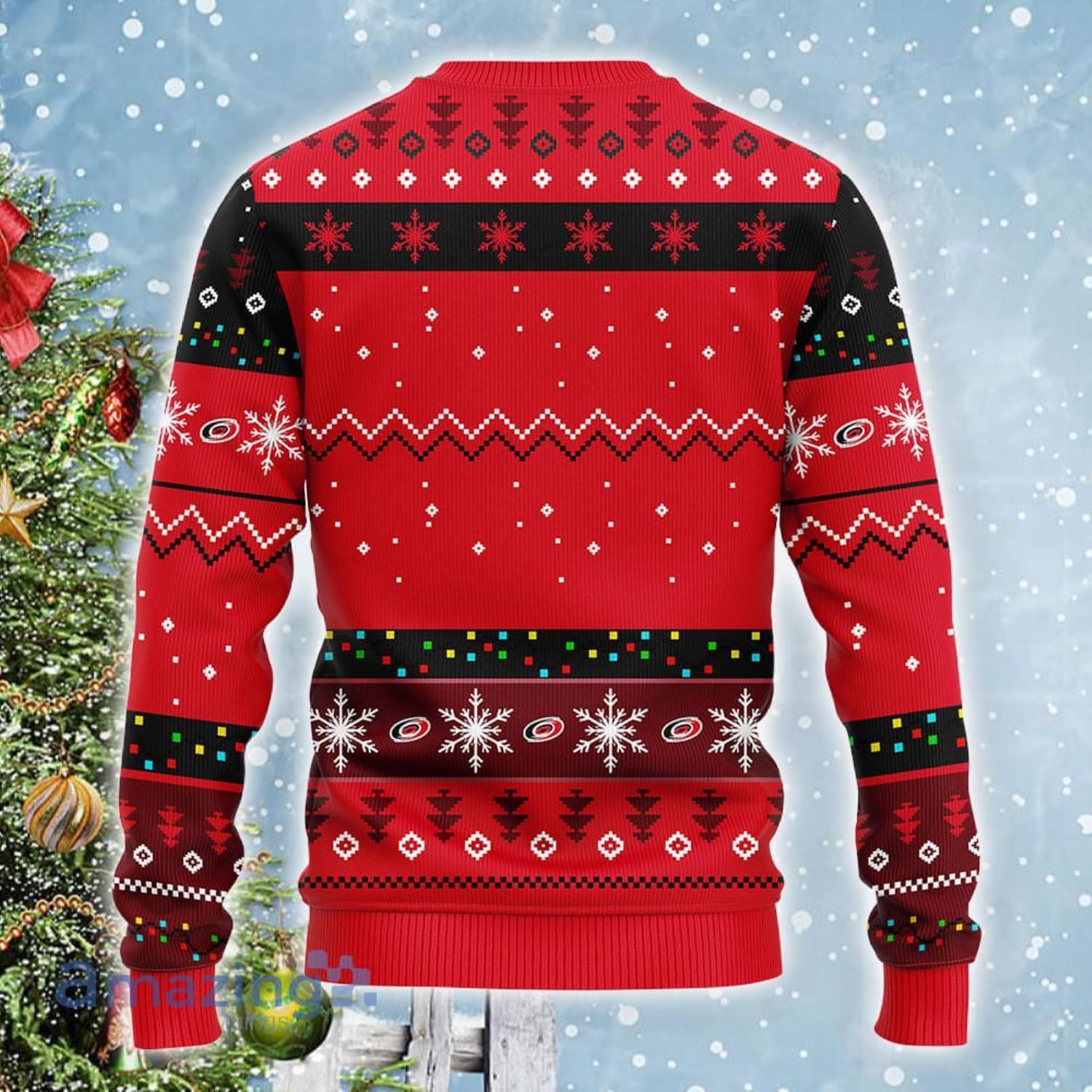 Carolina Hurricanes NHL Team HoHoHo Mickey Funny Christmas Gift Ugly Christmas Sweater Product Photo 1