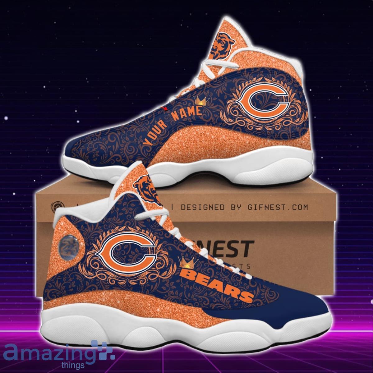 Chicago Bears Personalzied Name Air Jordan 13 Shoes Best Gift Fans