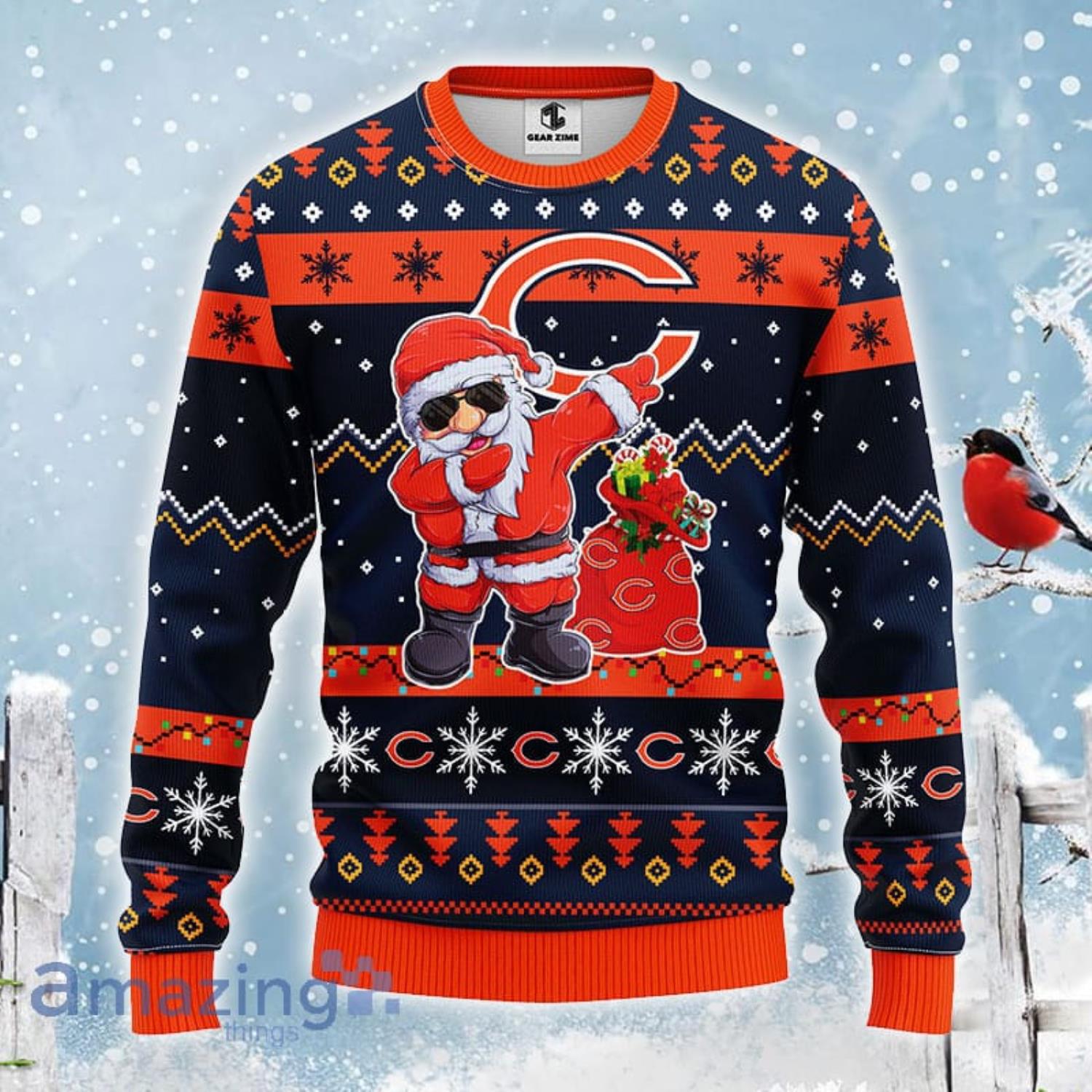 Chicago Bears Santa Claus Personalized Ugly Christmas Sweater