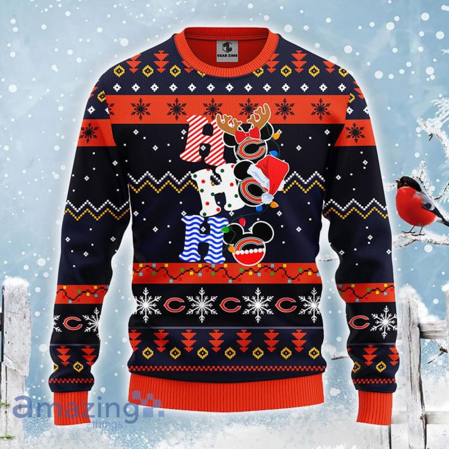 Chicago Bears Mickey Mouse Player Football NFL Holiday Party Ugly Christmas  Sweater - Listentee