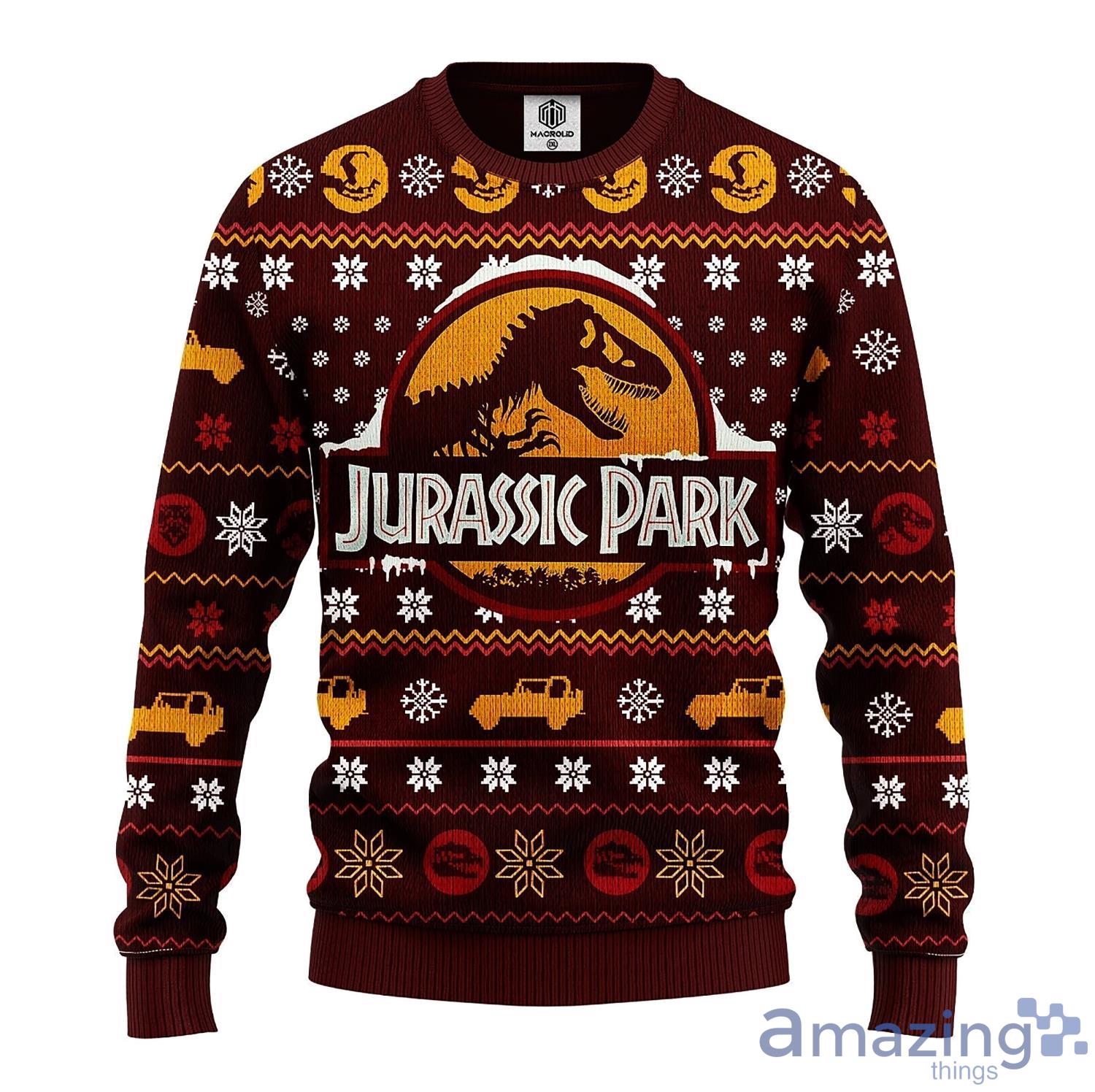 Christmas Gift Jurassic Park Ugly Christmas Sweater Product Photo 1