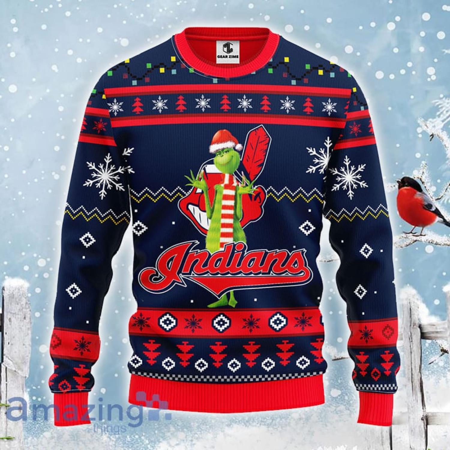 Cleveland Indians Logo Custom Name For Football Fans Ugly Christmas Sweater  Christmas Gift - Shibtee Clothing