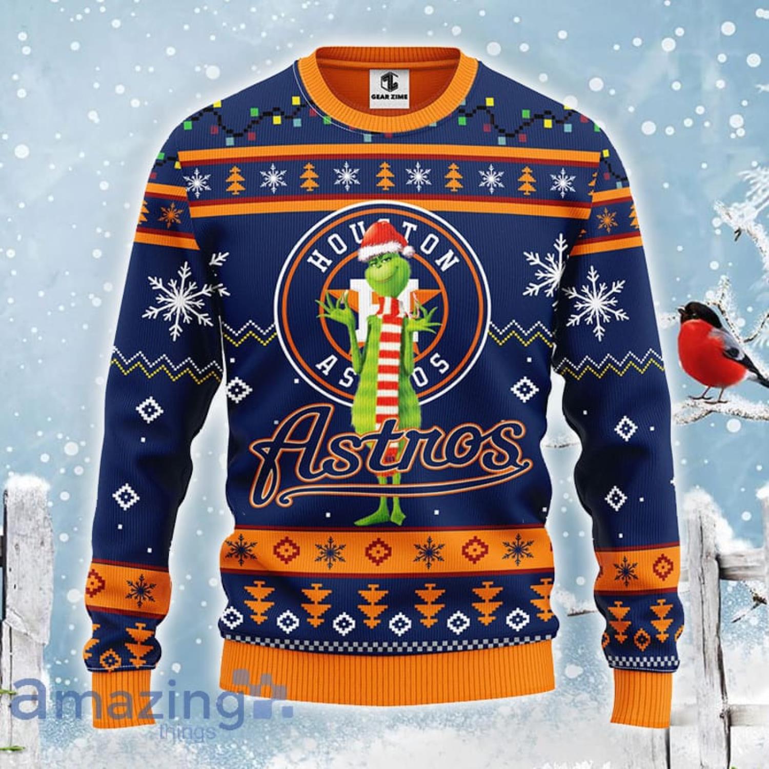 Christmas Gift MLB Houston Astros Logo With Funny Grinch Ugly Christmas  Sweater For Fans