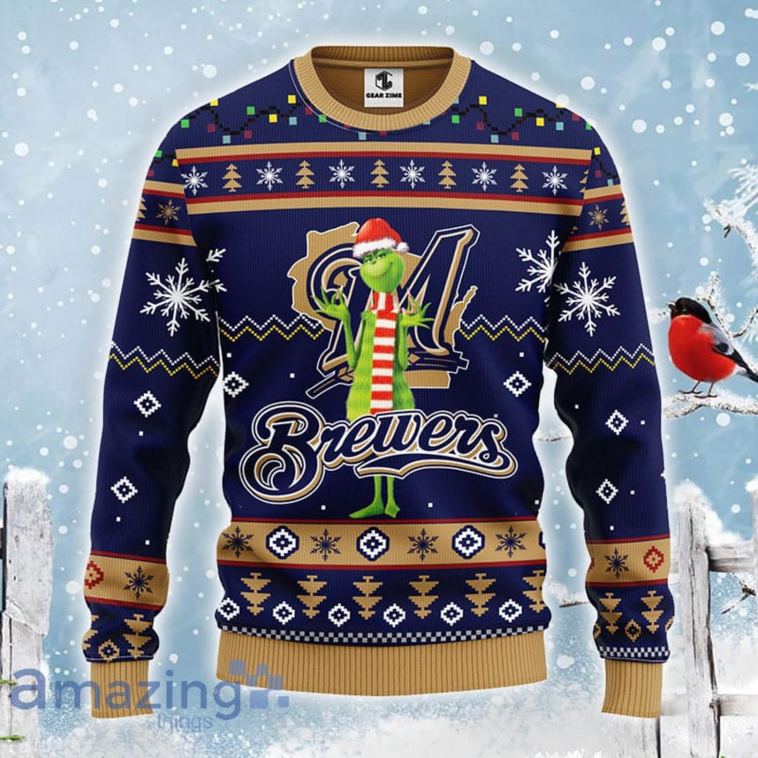 Christmas Gift MLB Milwaukee Brewers Logo With Funny Grinch Men And Women  Ugly Christmas Sweater For Fans - Freedomdesign