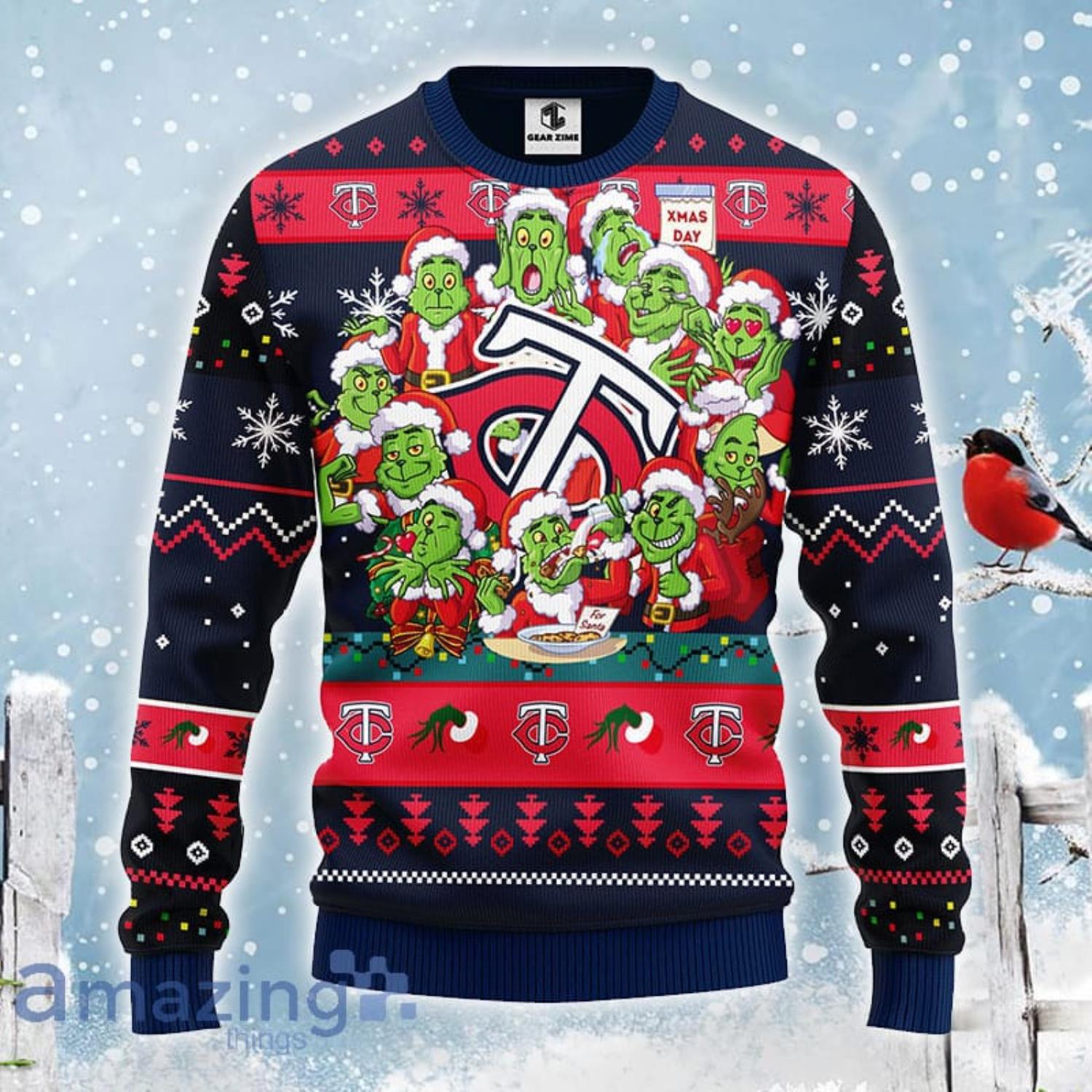 Christmas Gift MLB Minnesota Twins Cute 12 Grinch Face Xmas Day Men And  Women Ugly Christmas Sweater - Freedomdesign