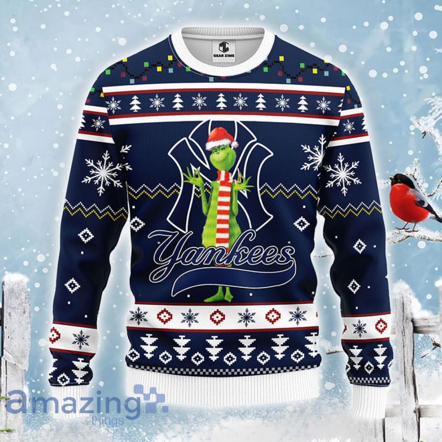 Christmas Gift MLB New York Yankees Logo With Funny Grinch Ugly Christmas  Sweater For Fans