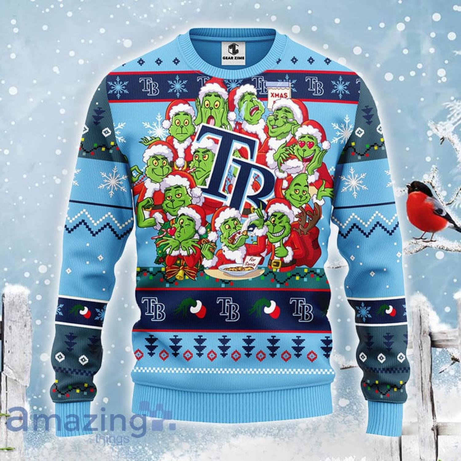 MLB Tampa Bay Rays Grinch Ugly Christmas Sweater - The Clothes You