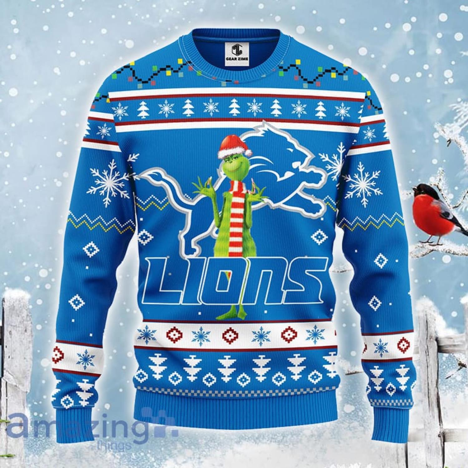 Detroit Lions Christmas Grinch Sweater For Fans - Banantees