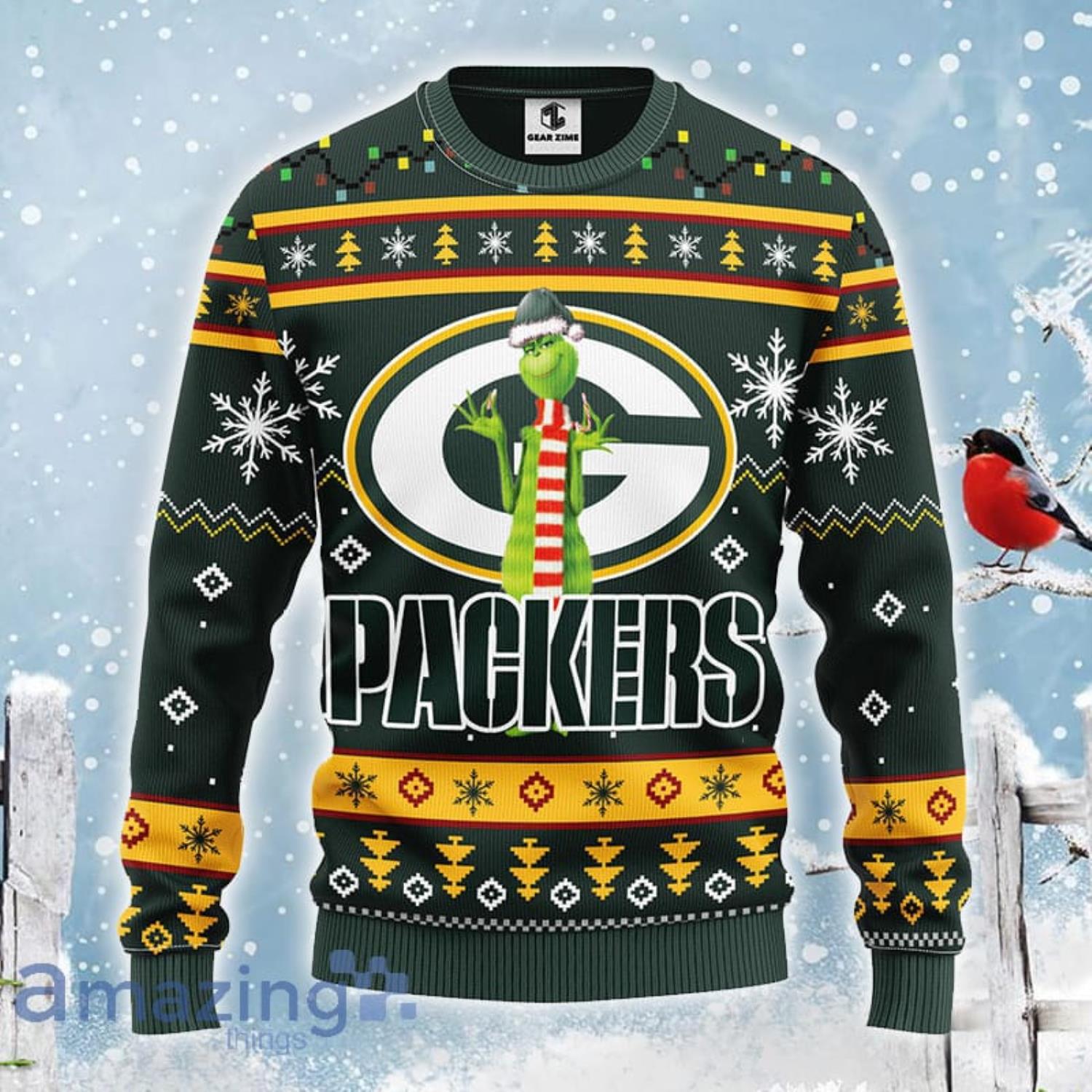 LIMITED DESIGN Green Bay Packers Logos Ugly Christmas Sweater