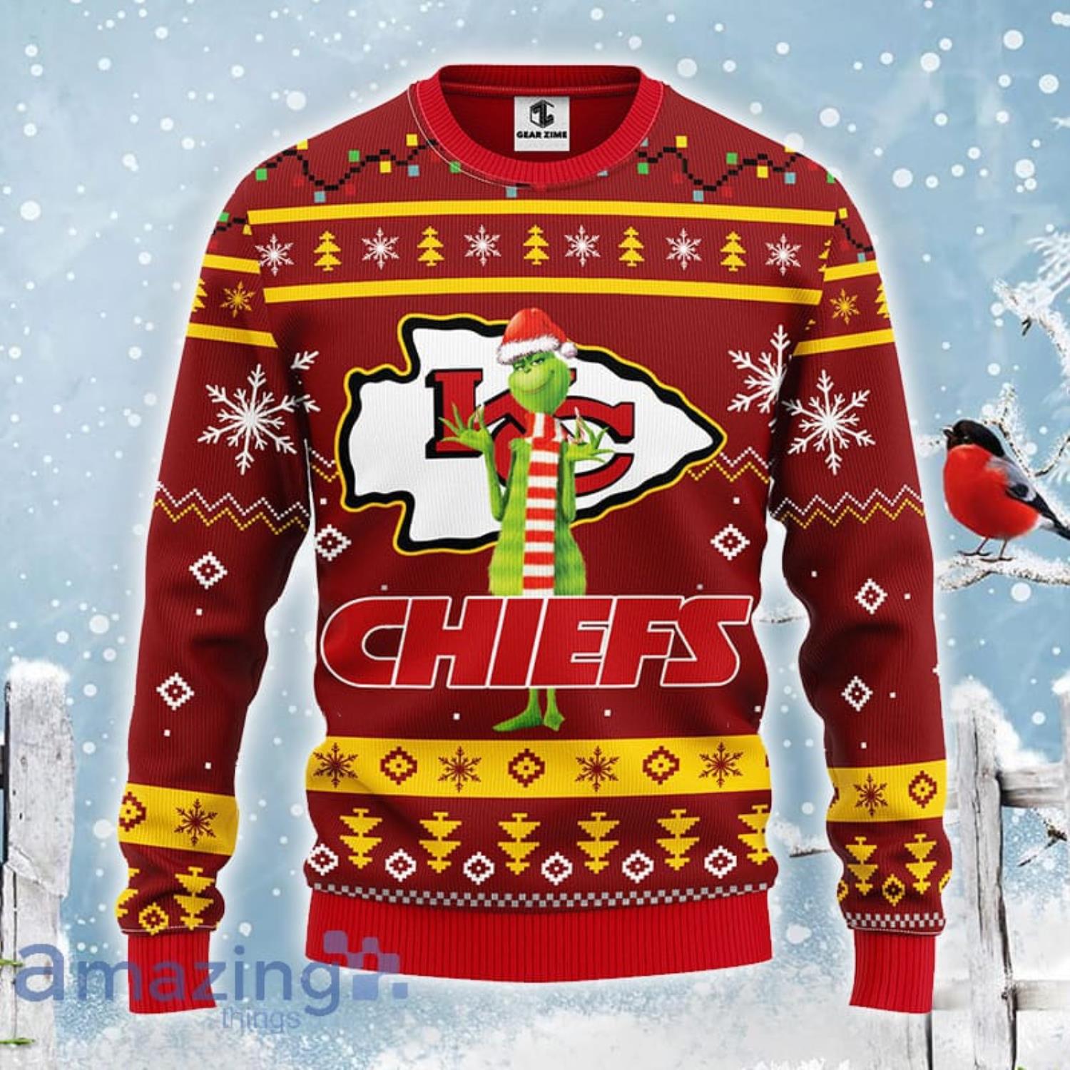 Chiefs Christmas Sweater Grinch Stole Logo Kansas City Chiefs Gift