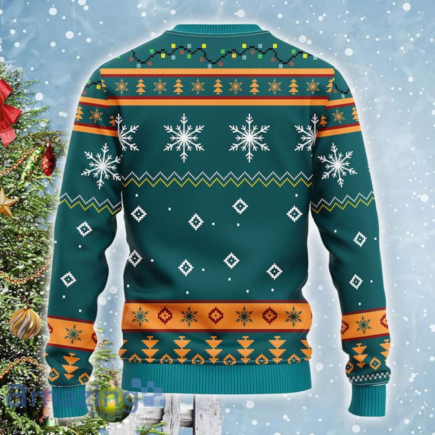 Miami Dolphins Snowflakes Pattern Ugly Christmas Sweater