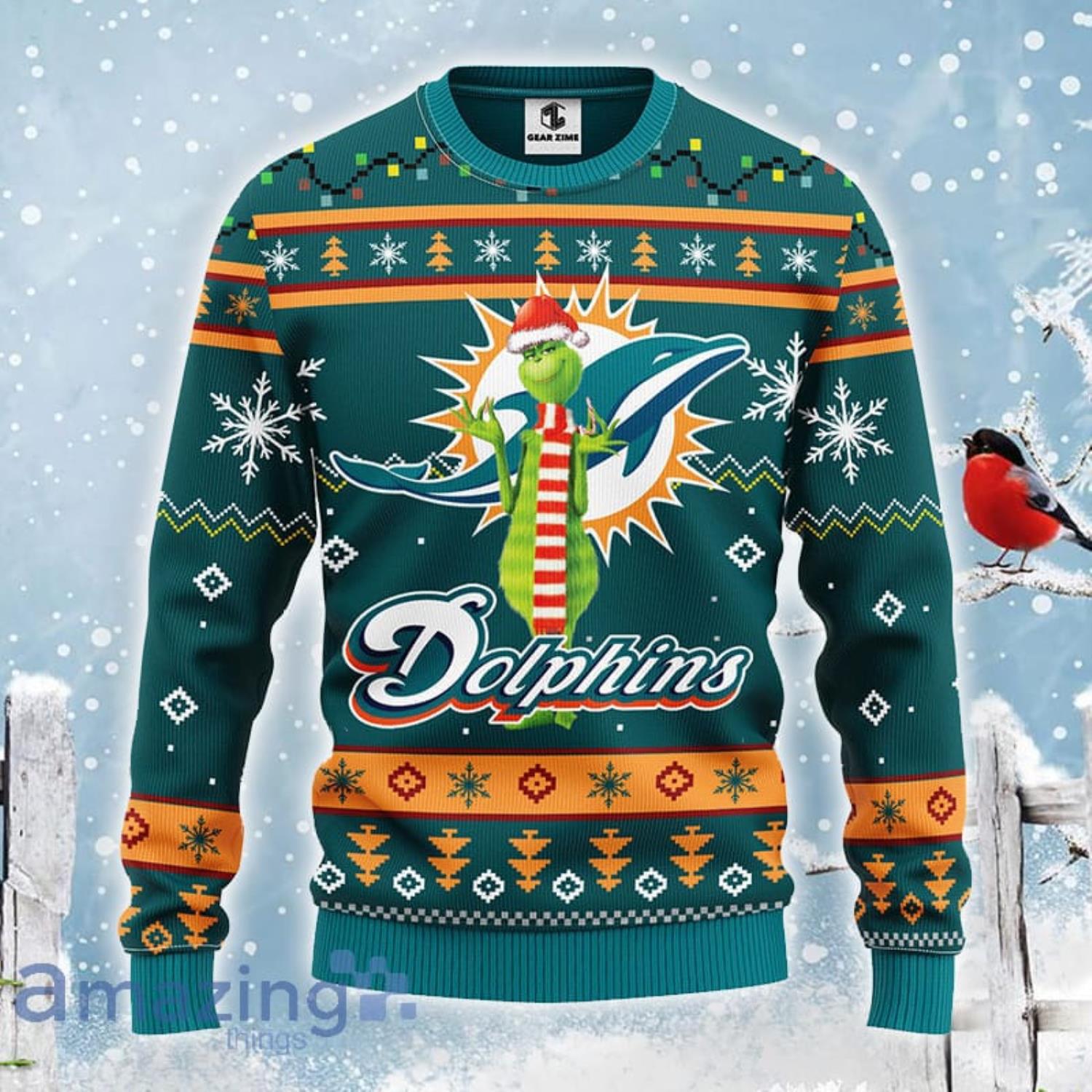 Miami Dolphins Funny Football Team Ugly Christmas Sweater