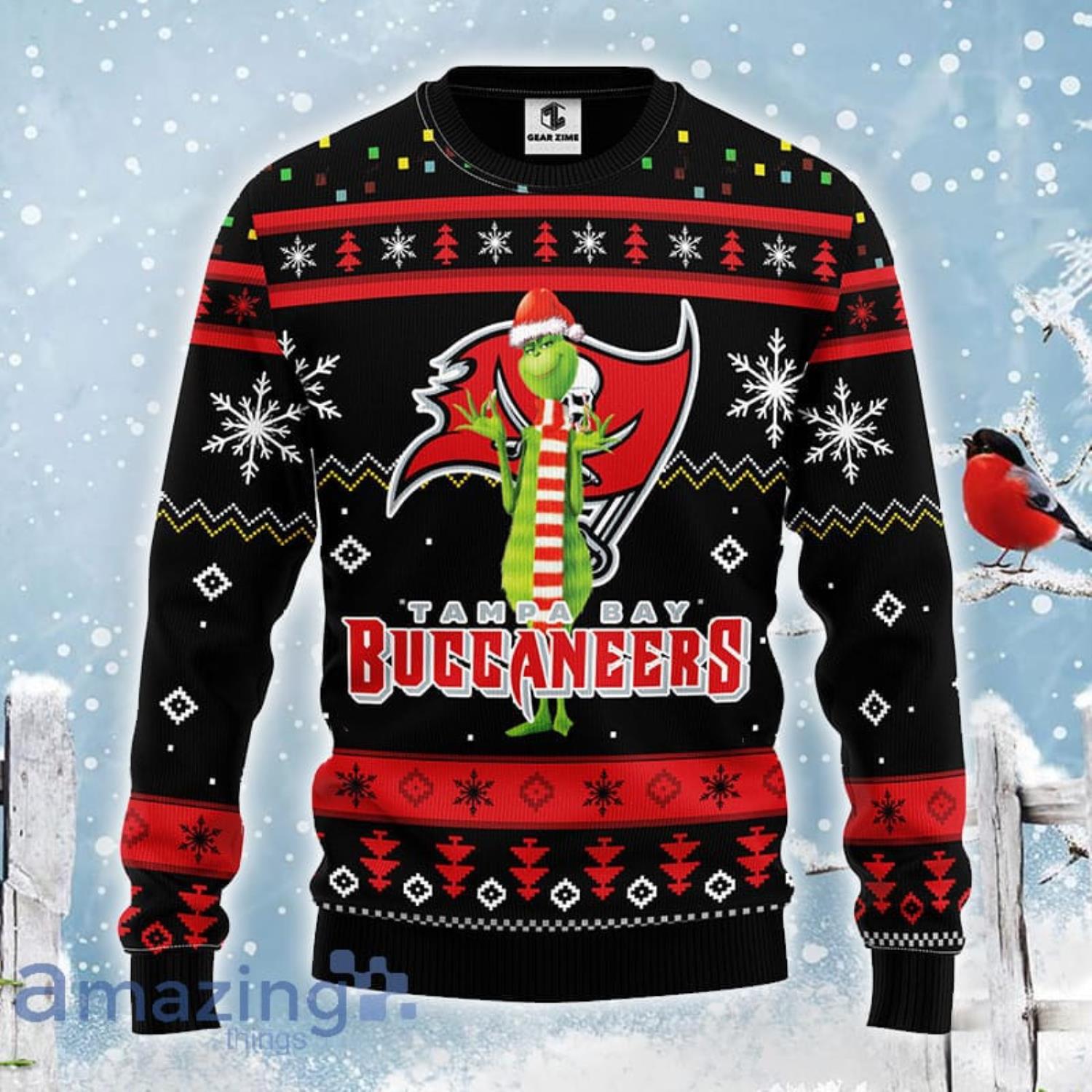 Christmas Gift NFL Tampa Bay Buccaneers Logo With Funny Grinch Ugly  Christmas Sweater For Fans