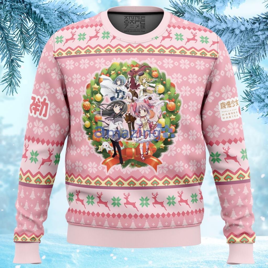 Christmas Magic Puella Magi Madoka Magica Ugly Christmas Sweater 3D Product Photo 1 Christmas Magic Puella Magi Madoka Magica Ugly Christmas Sweater 3D Product Photo 1