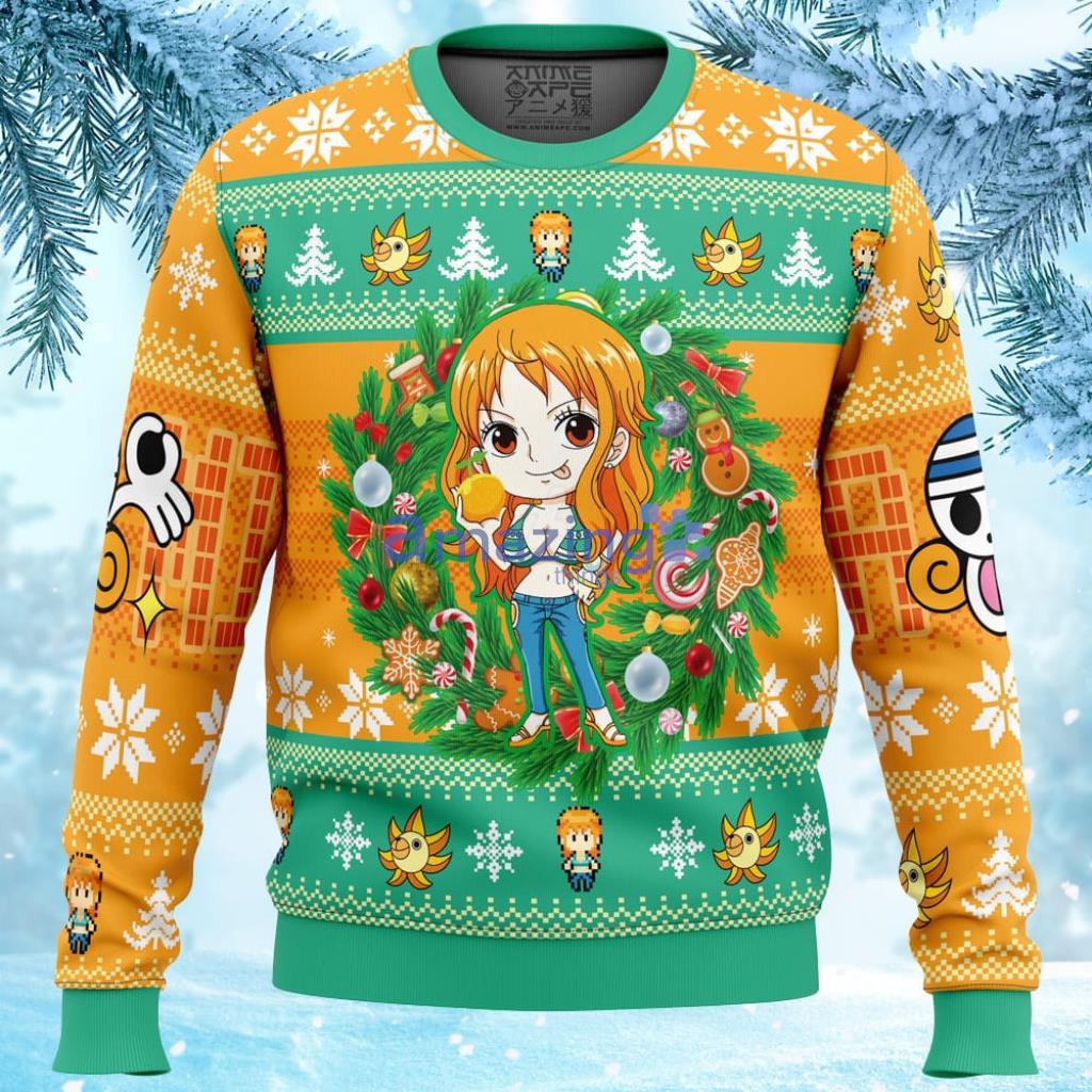 Christmas Nami One Piece Ugly Christmas Sweater 3D Product Photo 1 Christmas Nami One Piece Ugly Christmas Sweater 3D Product Photo 1