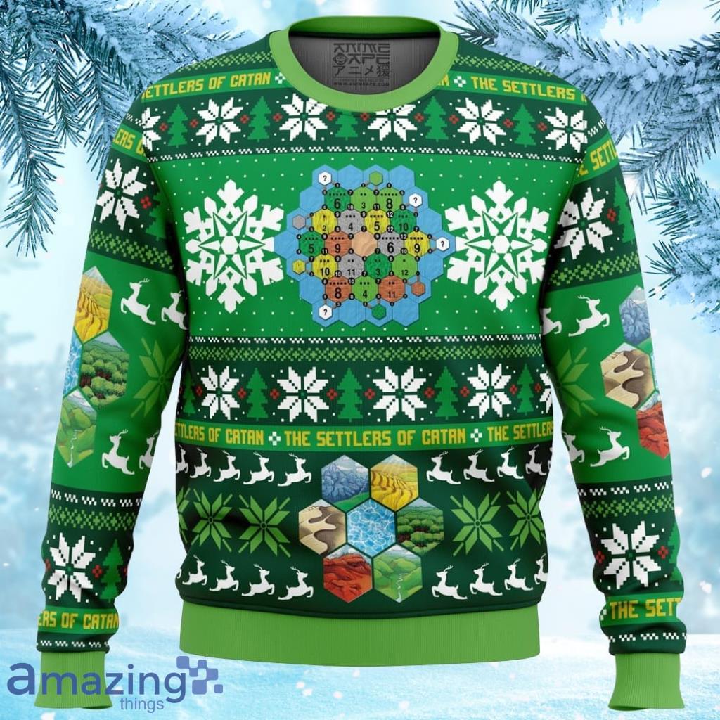 Christmas Settlers of Catan Board Games Ugly Christmas Sweater 3D Product Photo 1