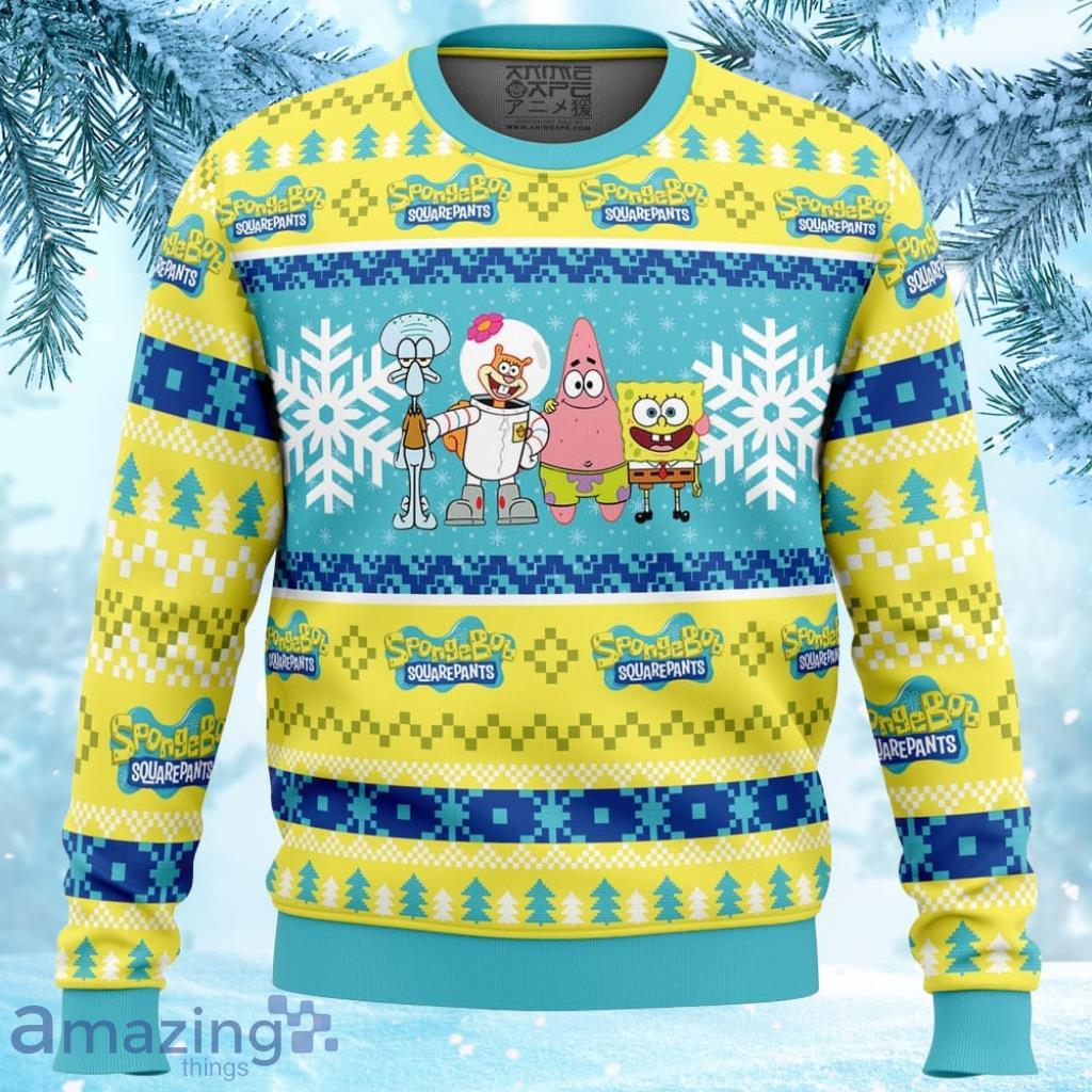 Christmas Spongebob Nickelodeon Ugly Christmas Sweater 3D Product Photo 1 Christmas Spongebob Nickelodeon Ugly Christmas Sweater 3D Product Photo 1
