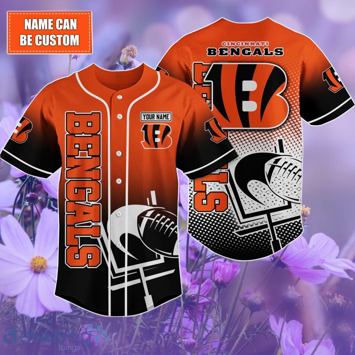 Cincinnati Bengals-NFL BASEBALL JERSEY CUSTOM NAME AND NUMBER Best Gift For  Men And Women Fans