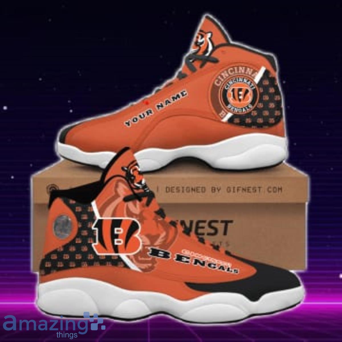 Cincinnati Bengals Jordan 13 Sneakers Custom Name Special Gift For Men And Women Product Photo 1