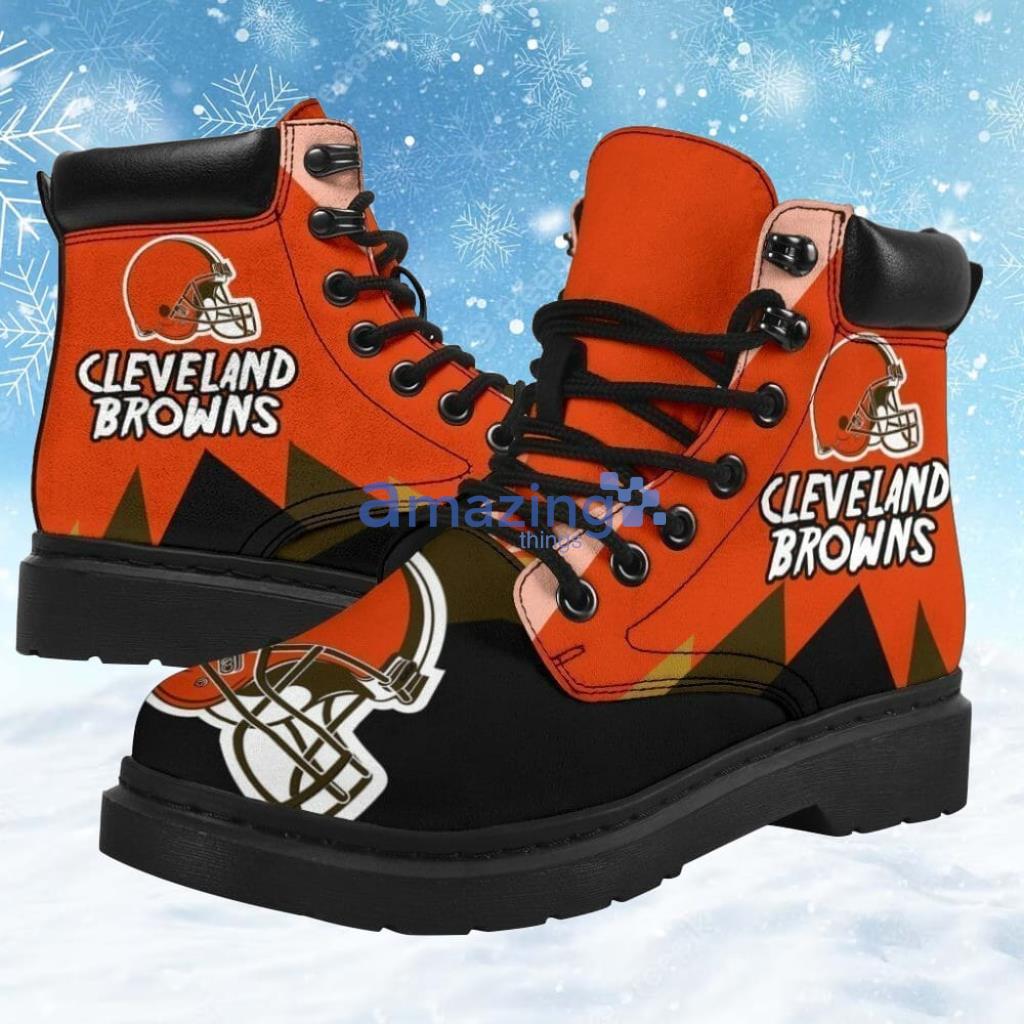 Cleveland Browns Casual Shoes Vegan Leather Boot Shoes Product Photo 1