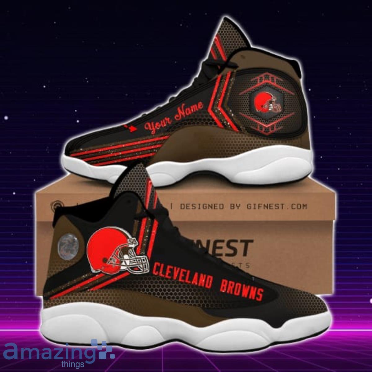 Cleveland Browns Air Jordan 13 Sneakers Shoes Custom Name Personalized Gifts