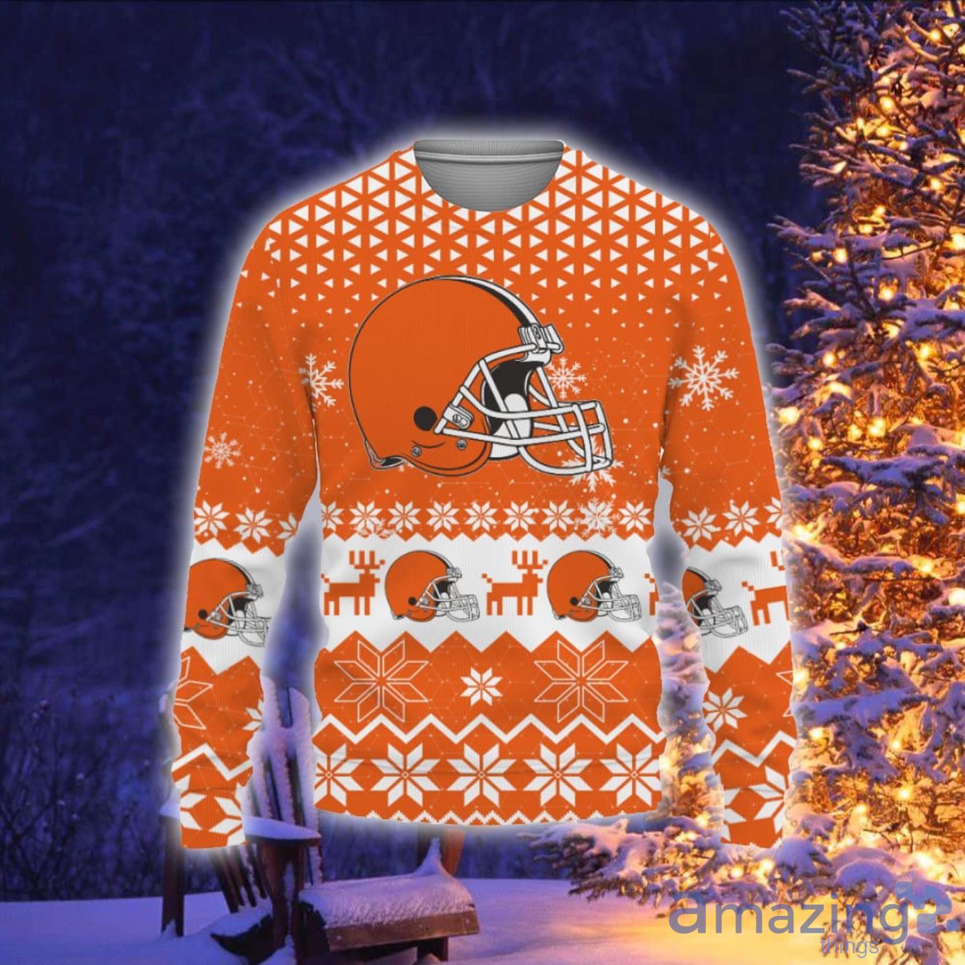 Cleveland Browns Sports Football American Vintage Christmas Pattern Ugly  Christmas Sweater