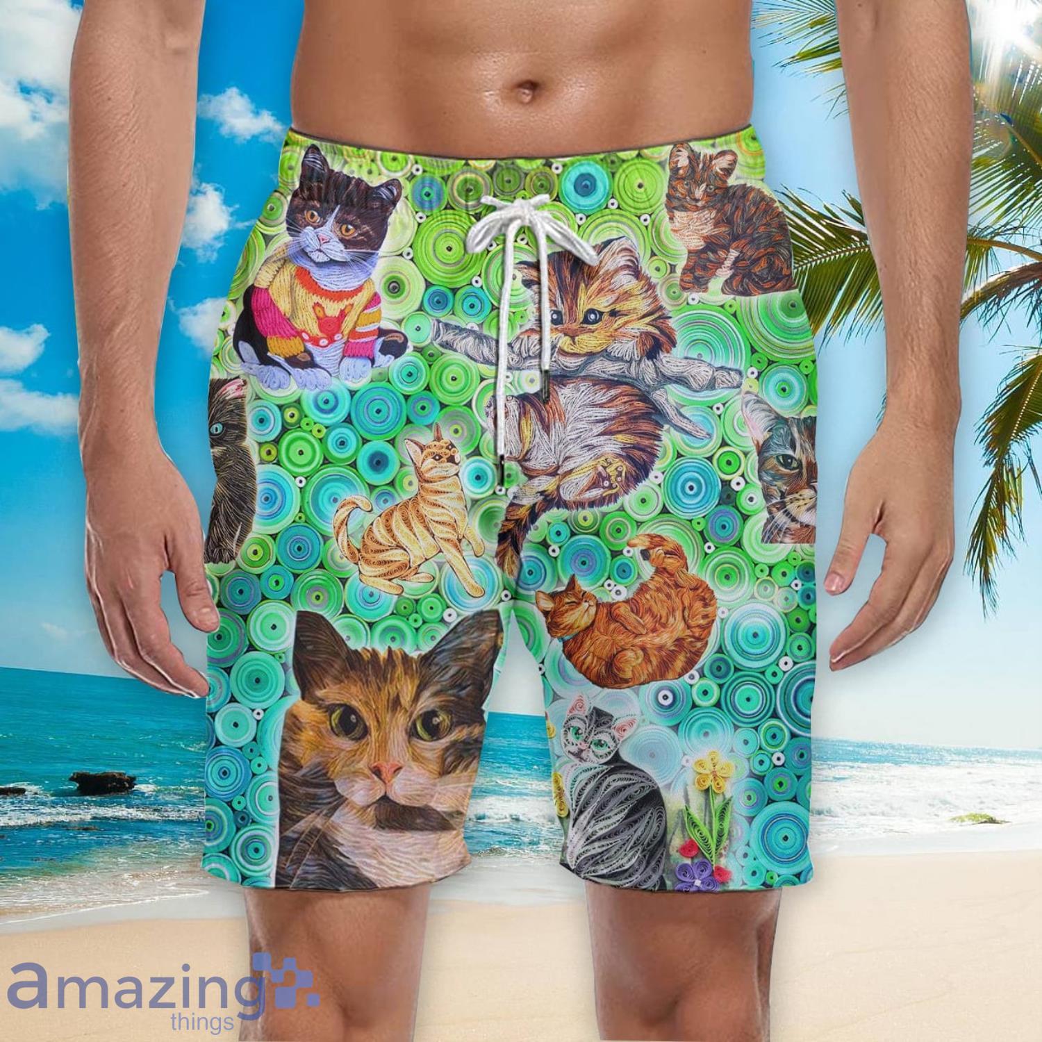 Colorful Cats Beach Short For Men Best Gift For Summer image Colorful Cats Beach Short For Men Best Gift For Summer Product Photo 3