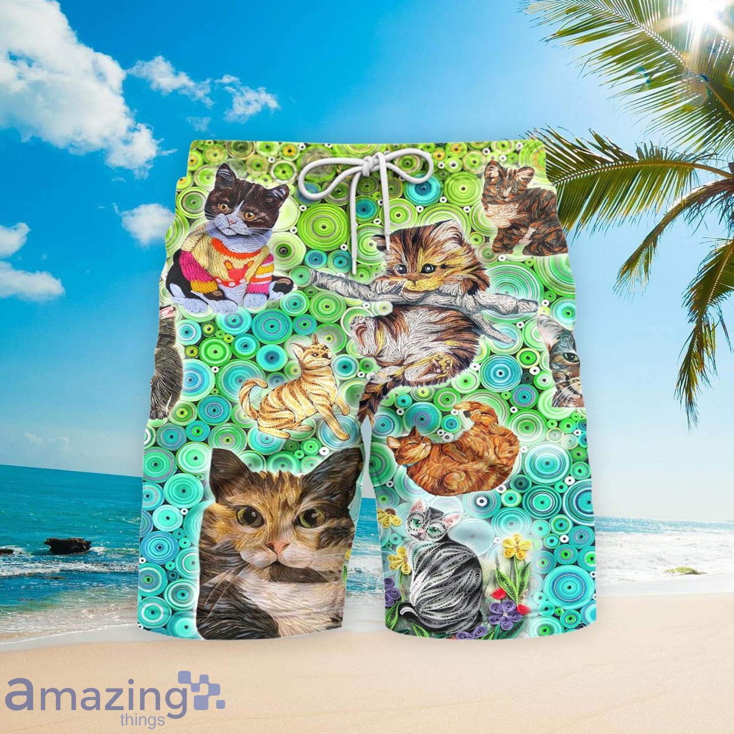 Colorful Cats Beach Short For Men Best Gift For Summer Product Photo 1