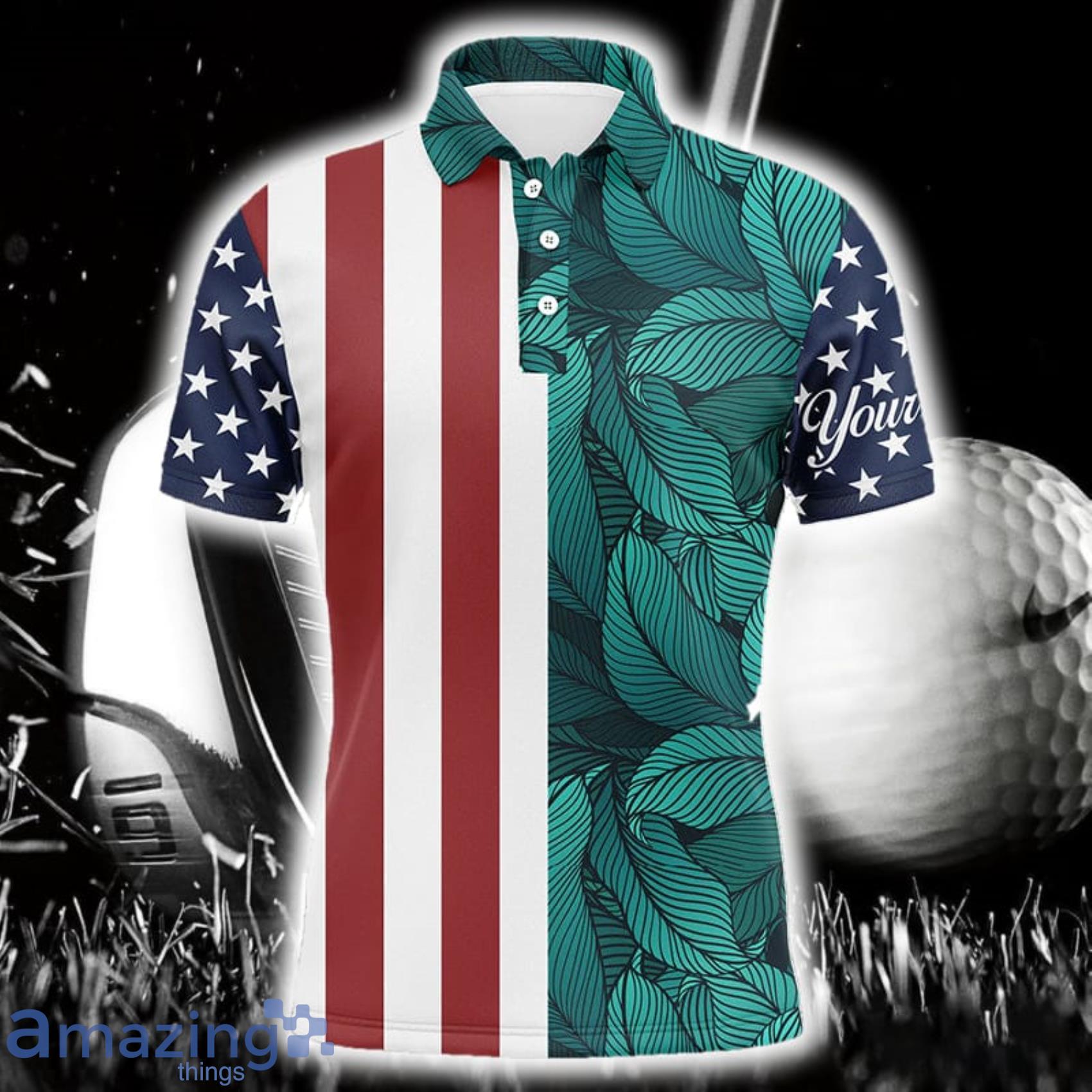 Custom Name American Flag And Green Tropical Leaves Polo Shirt For Men And Women Product Photo 1 Custom Name American Flag And Green Tropical Leaves Polo Shirt For Men And Women Product Photo 1