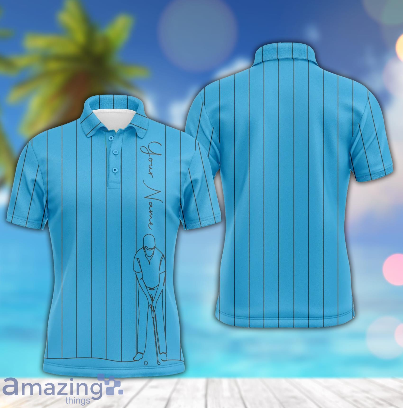 Custom Name Blue And Black Line Polo Shirt For Men And Women Product Photo 1