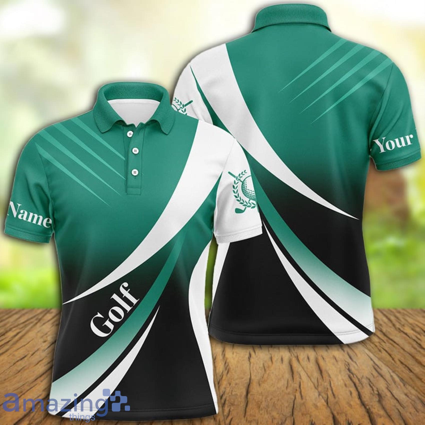 Green and shop white golf shirt