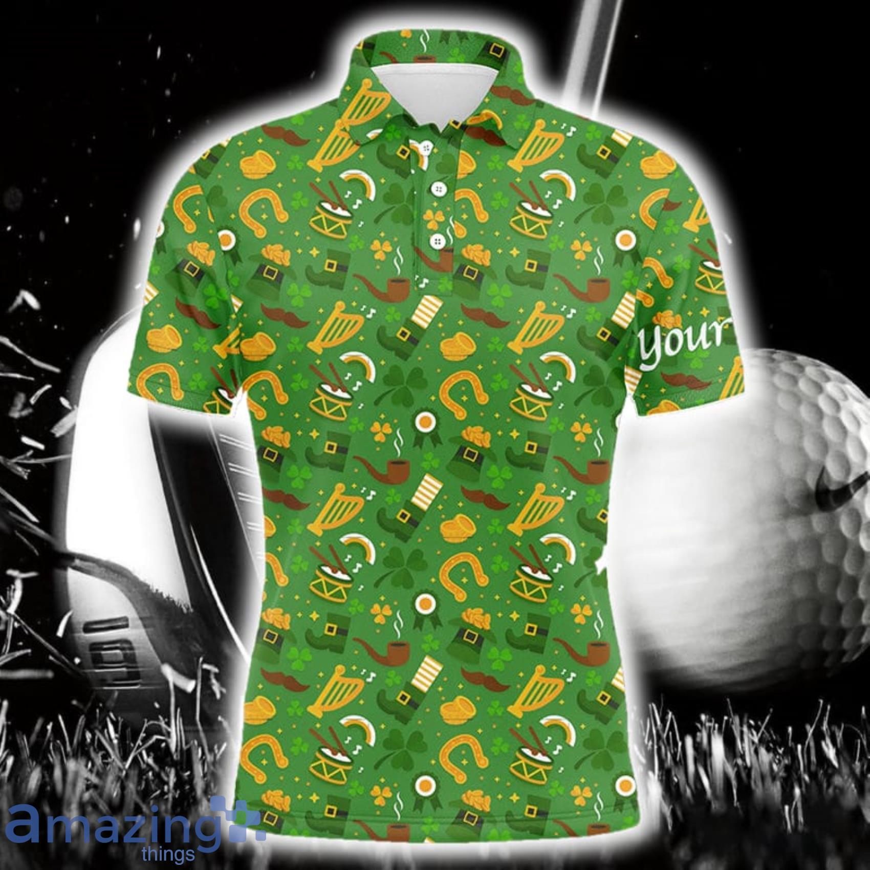 Custom Name Saint Patrick's Day Green Pattern Golf Polo Shirt For Men And Women image Custom Name Saint Patrick's Day Green Pattern Golf Polo Shirt For Men And Women Product Photo 1