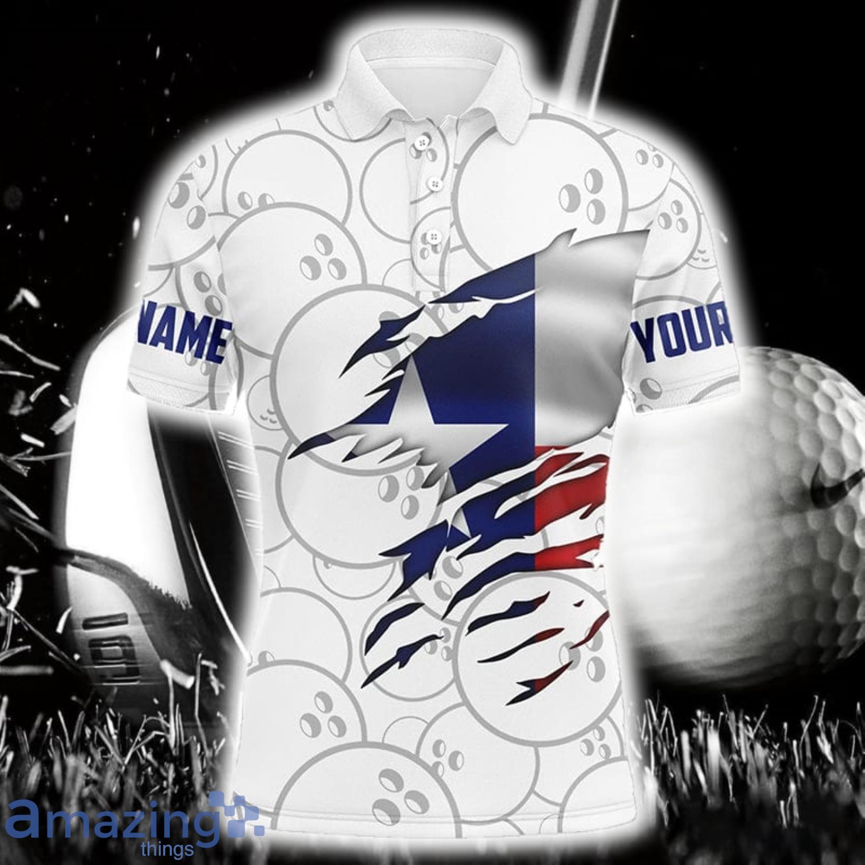 Custom Name Texas Flag Bowling Team Bowlers Jersey Polo Shirt For Men And Women Product Photo 1