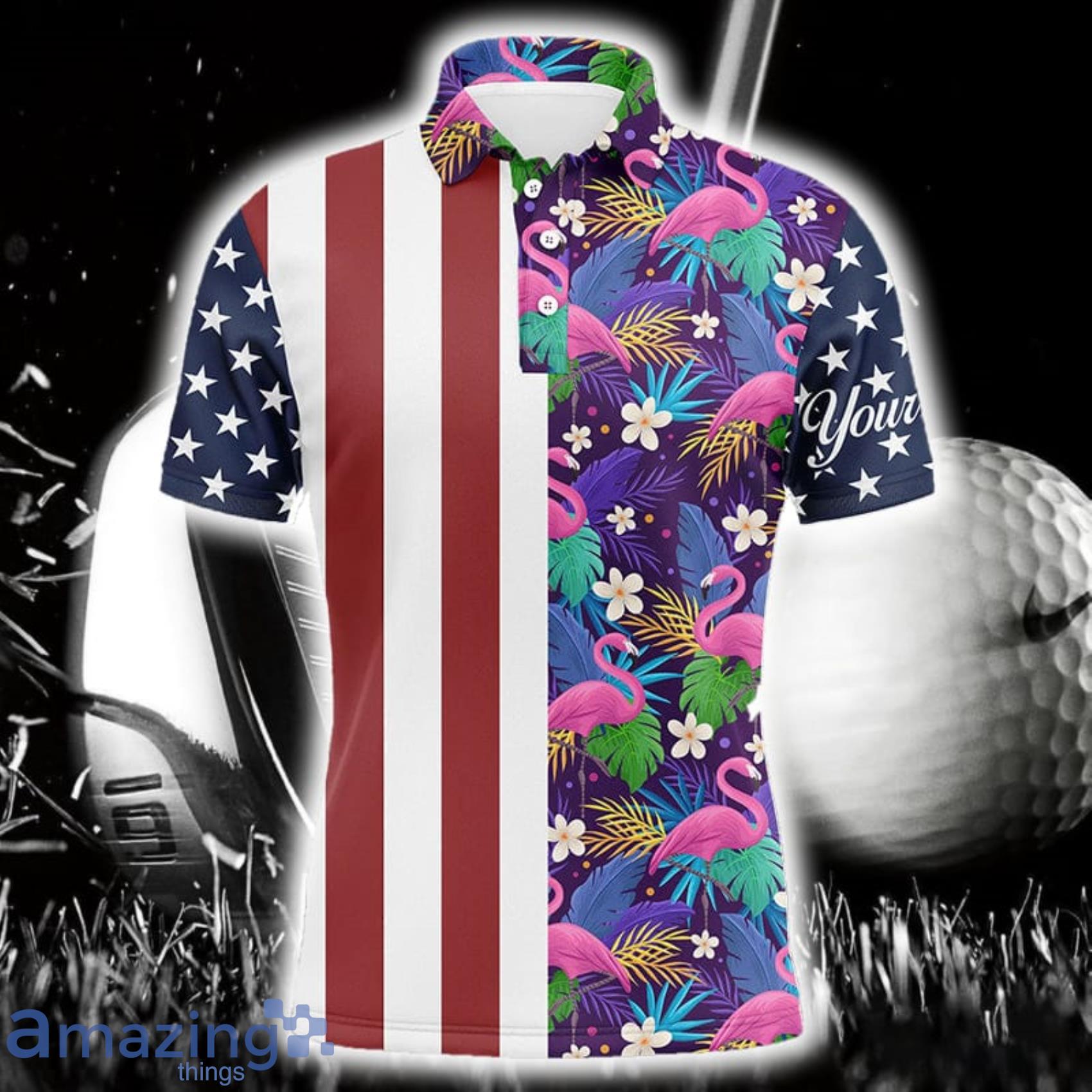 Baseball Jersey Shirt Custom Name Pattern Design Flamingo