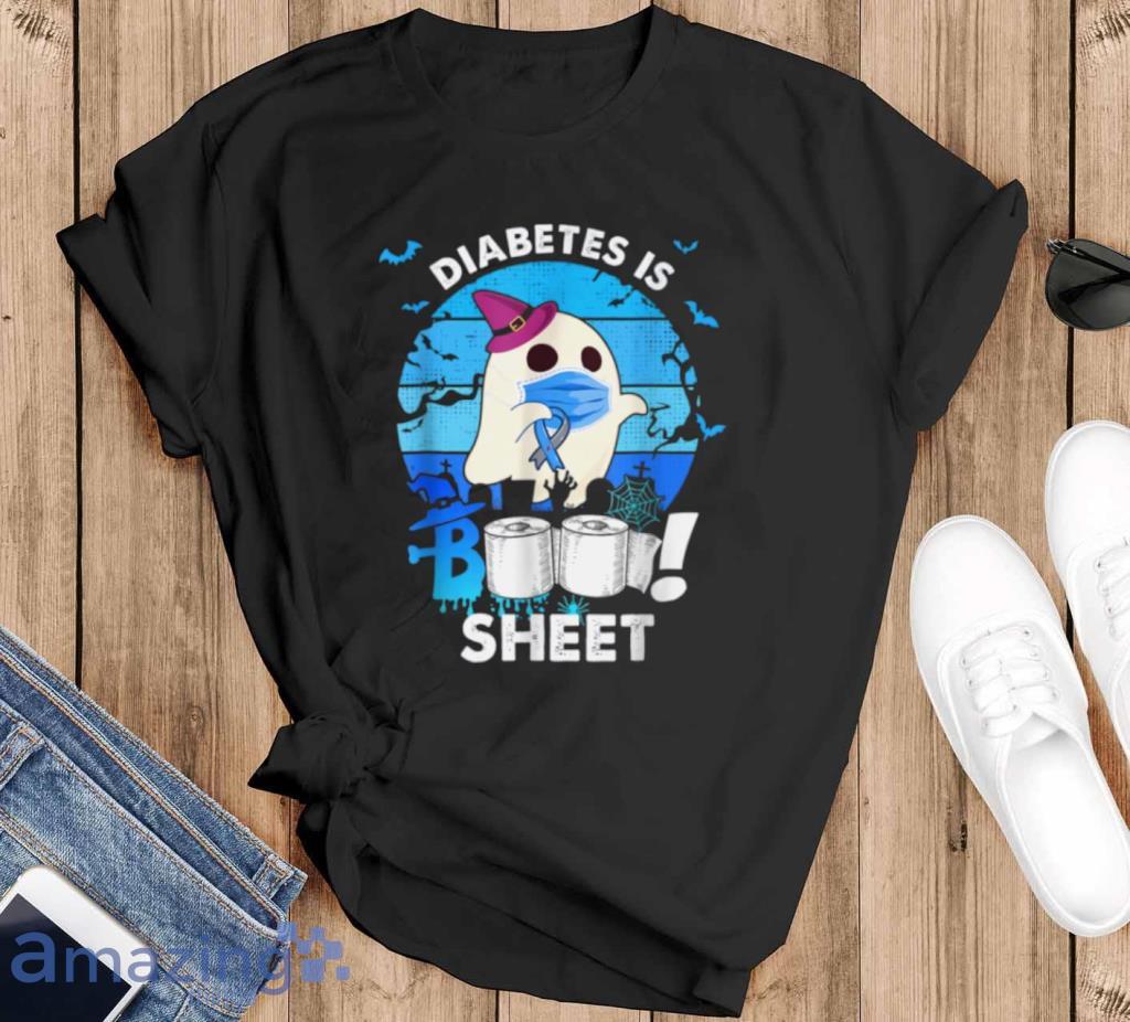 Cute Ghost Diabetes Is Boo Sheet Funny Halloween T Shirt Product Photo 1