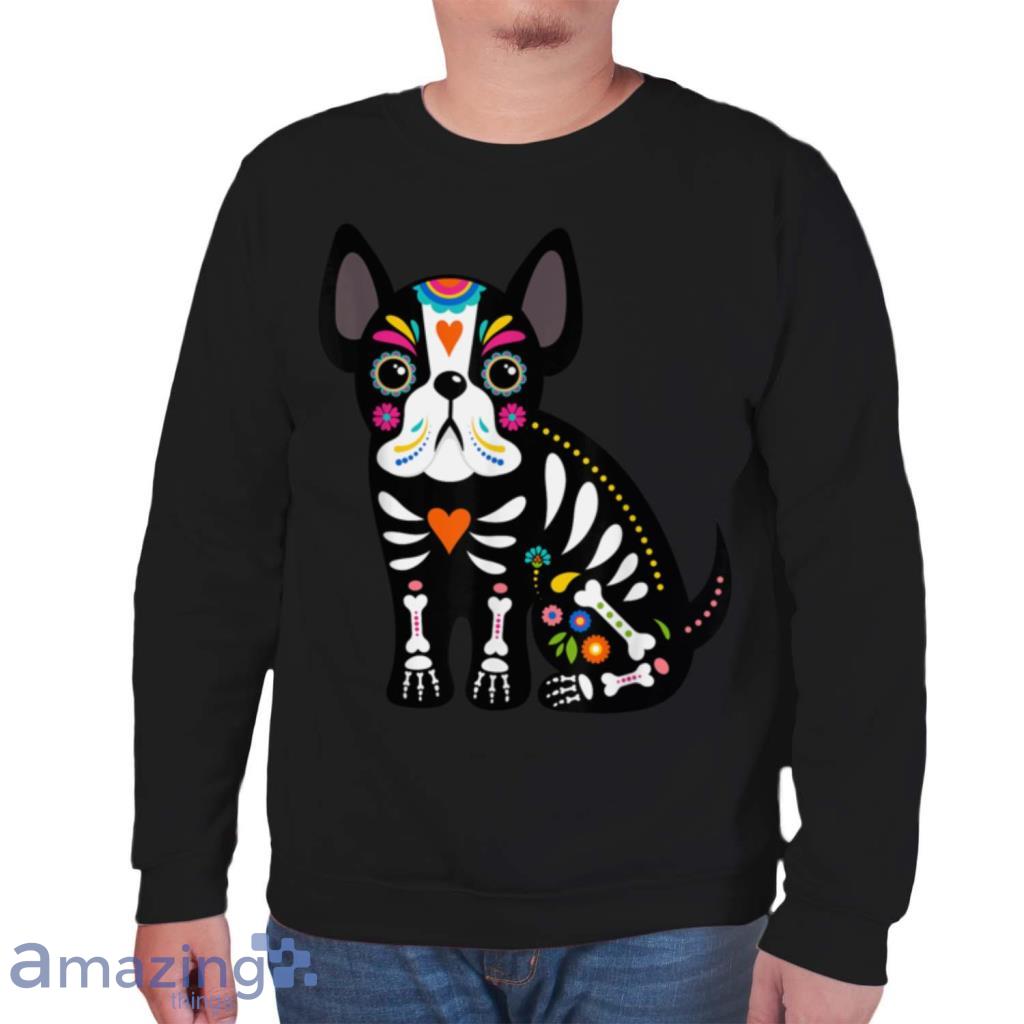 Cute Sugar Skull Mexican Dog Halloween Dia De Los Muertos T Shirt