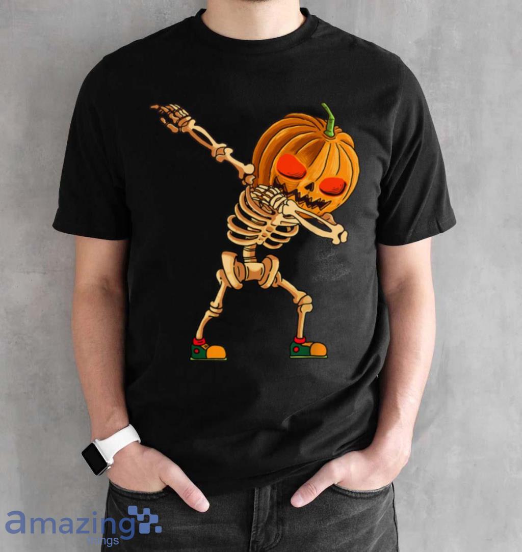 Dabbing pumpkin skeleton Pittsburgh Steelers halloween shirt