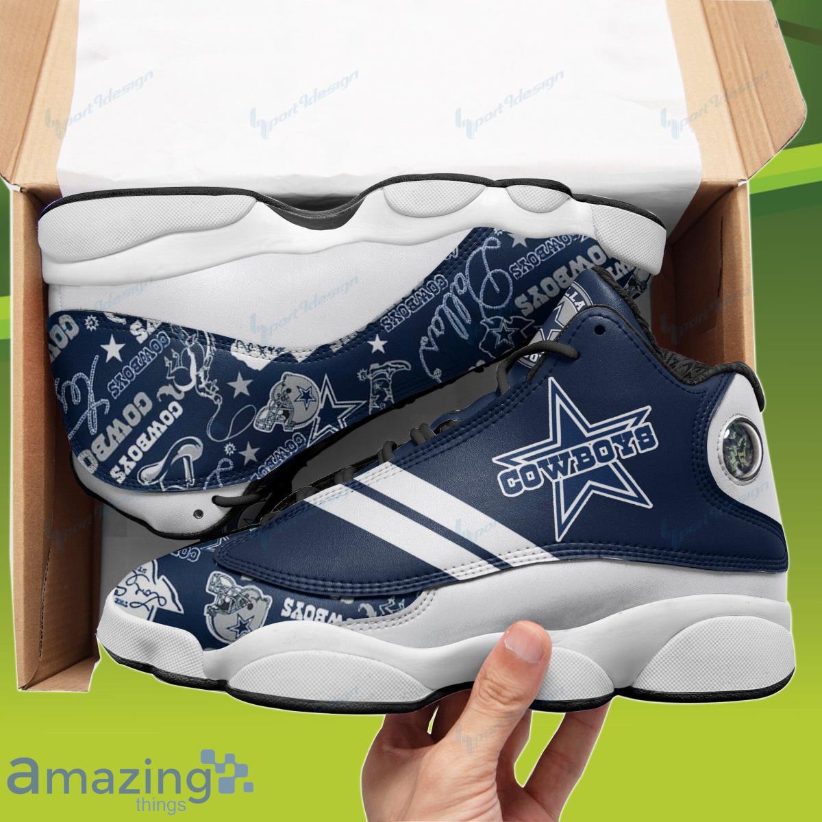 Dallas Cowboys Air Jordan 13 Sneakers Style Gift For Men And Women image Dallas Cowboys Air Jordan 13 Sneakers Style Gift For Men And Women Product Photo 2