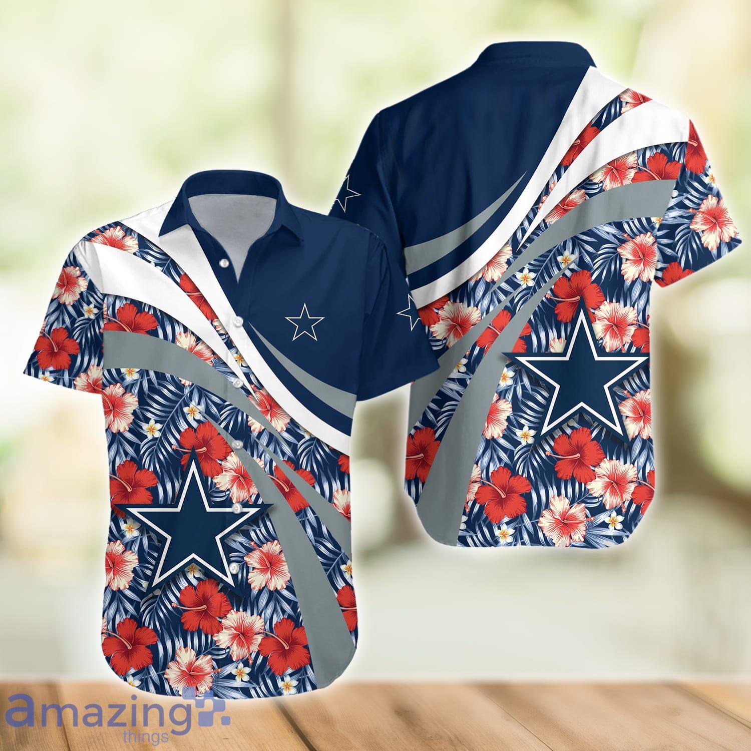 Dallas Cowboys Hibiscus Pattern Hawaiian Shirt Beach Getaway - Trendy Aloha