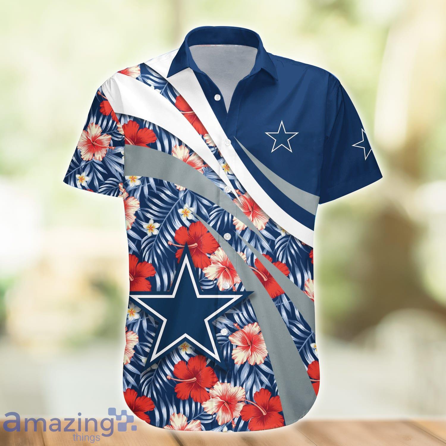 Dallas Cowboys NFL Hibiscus Flower Pattern Aloha Hawaiian Shirt Product Photo 1