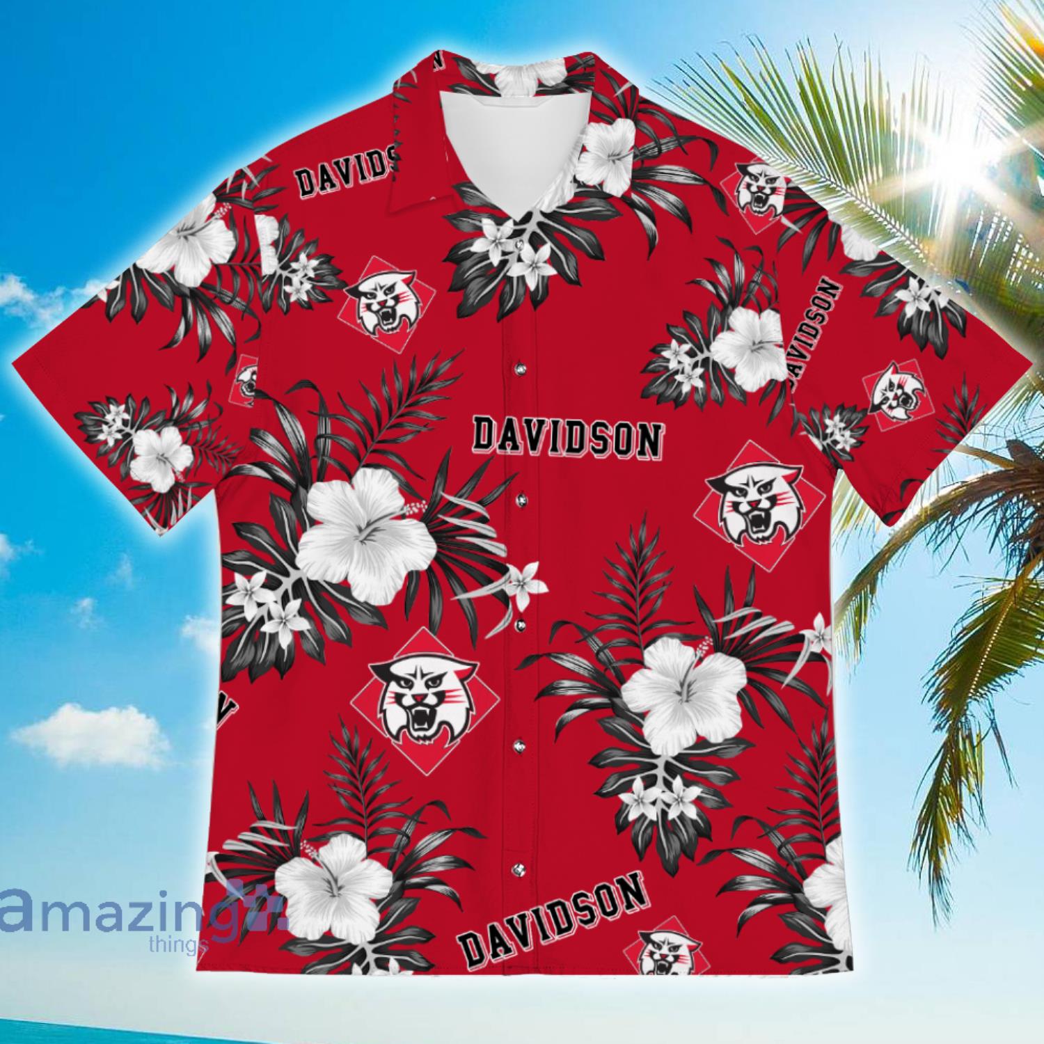 Davidson Wildcats Sport Hibiscus Lover Tropical Hawaiian Shirt For Men And Women Product Photo 1