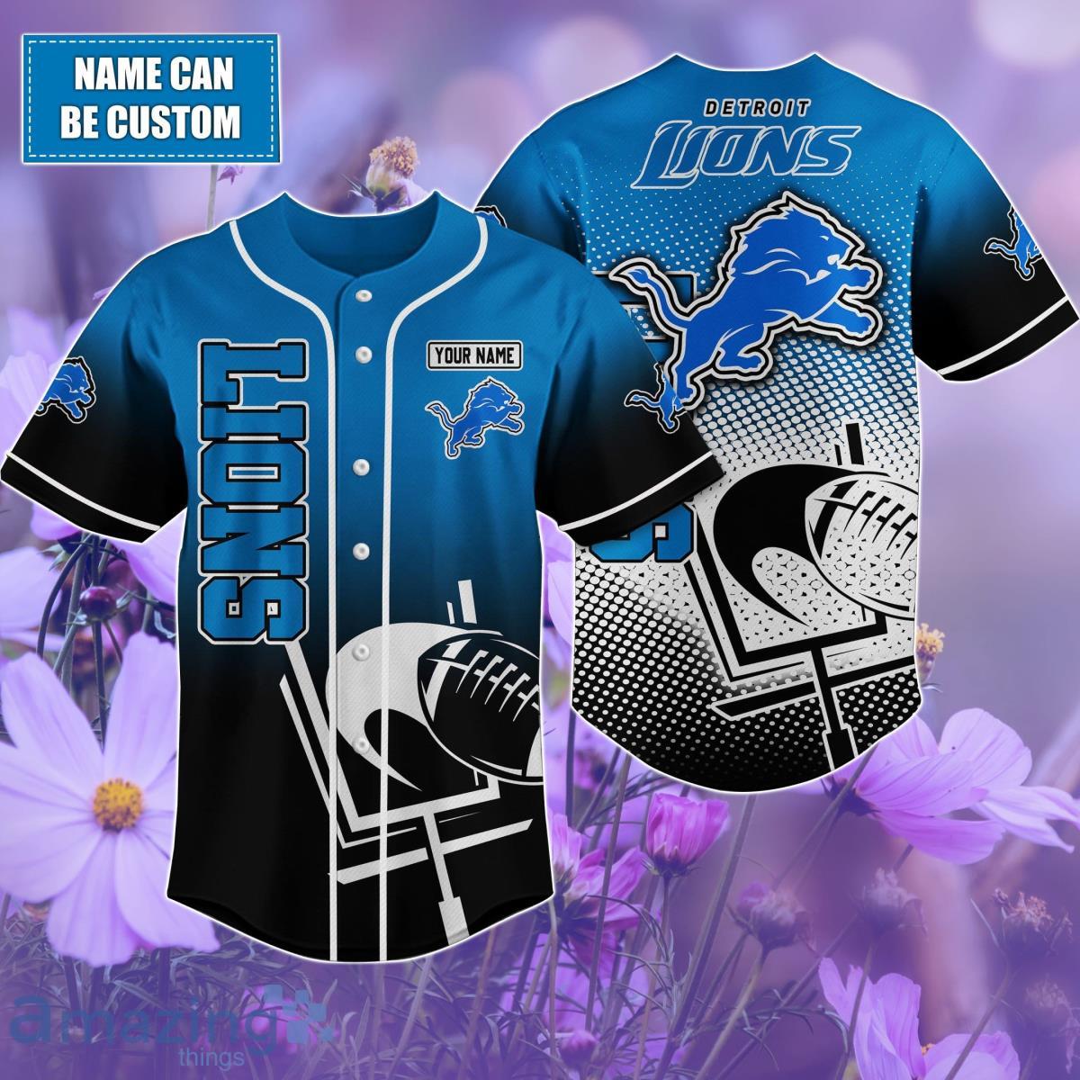 Custom Name Detroit Lions Baseball Jersey Shirt Unique Gift