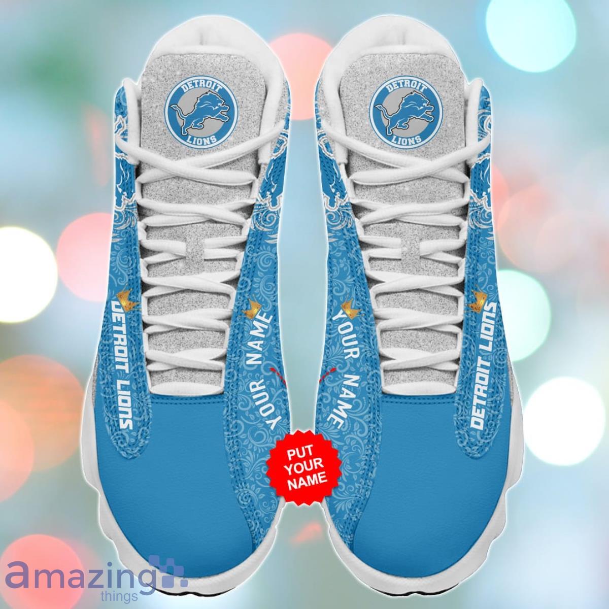 Detroit Lions Air Jordan 13 Sneakers Shoes Custom Name Personalized Gifts